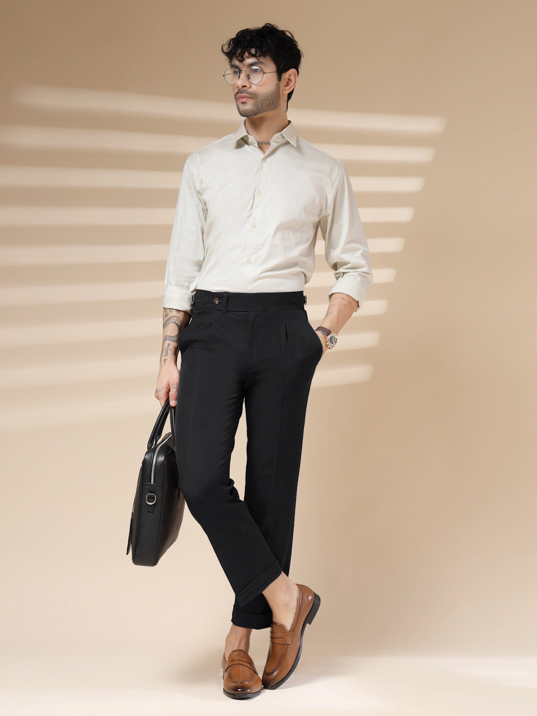 Black Italian Elegant Gurkha Trousers by ITALIAN VEGA®