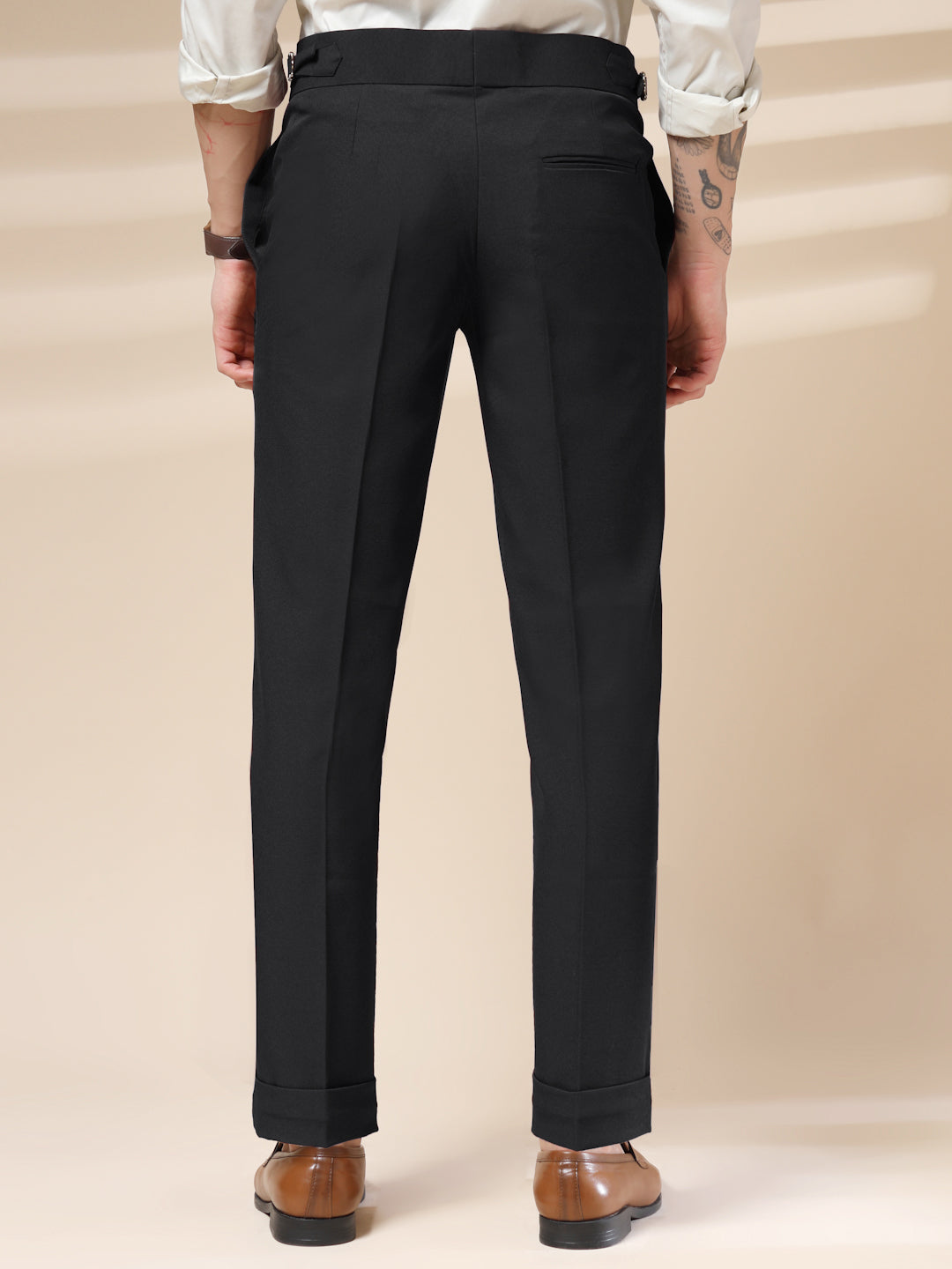 Black Italian Elegant Gurkha Trousers by ITALIAN VEGA®