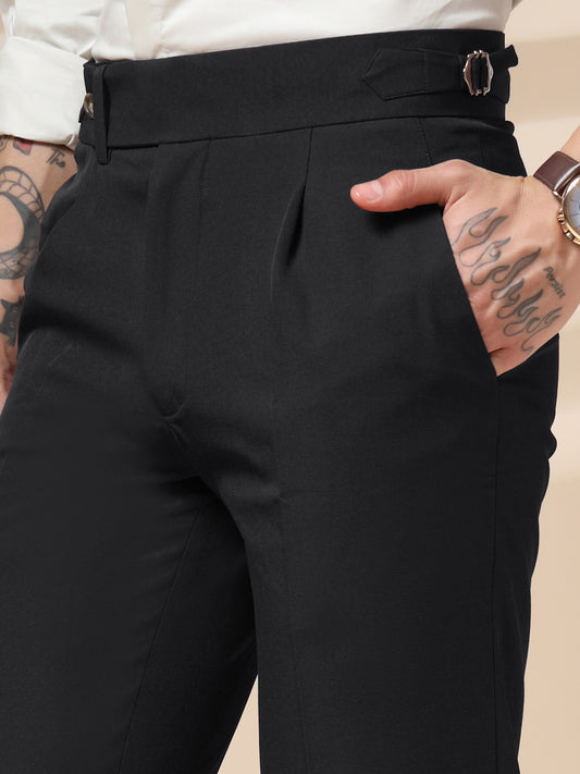Black Italian Elegant Gurkha Trousers by Italian Vega®