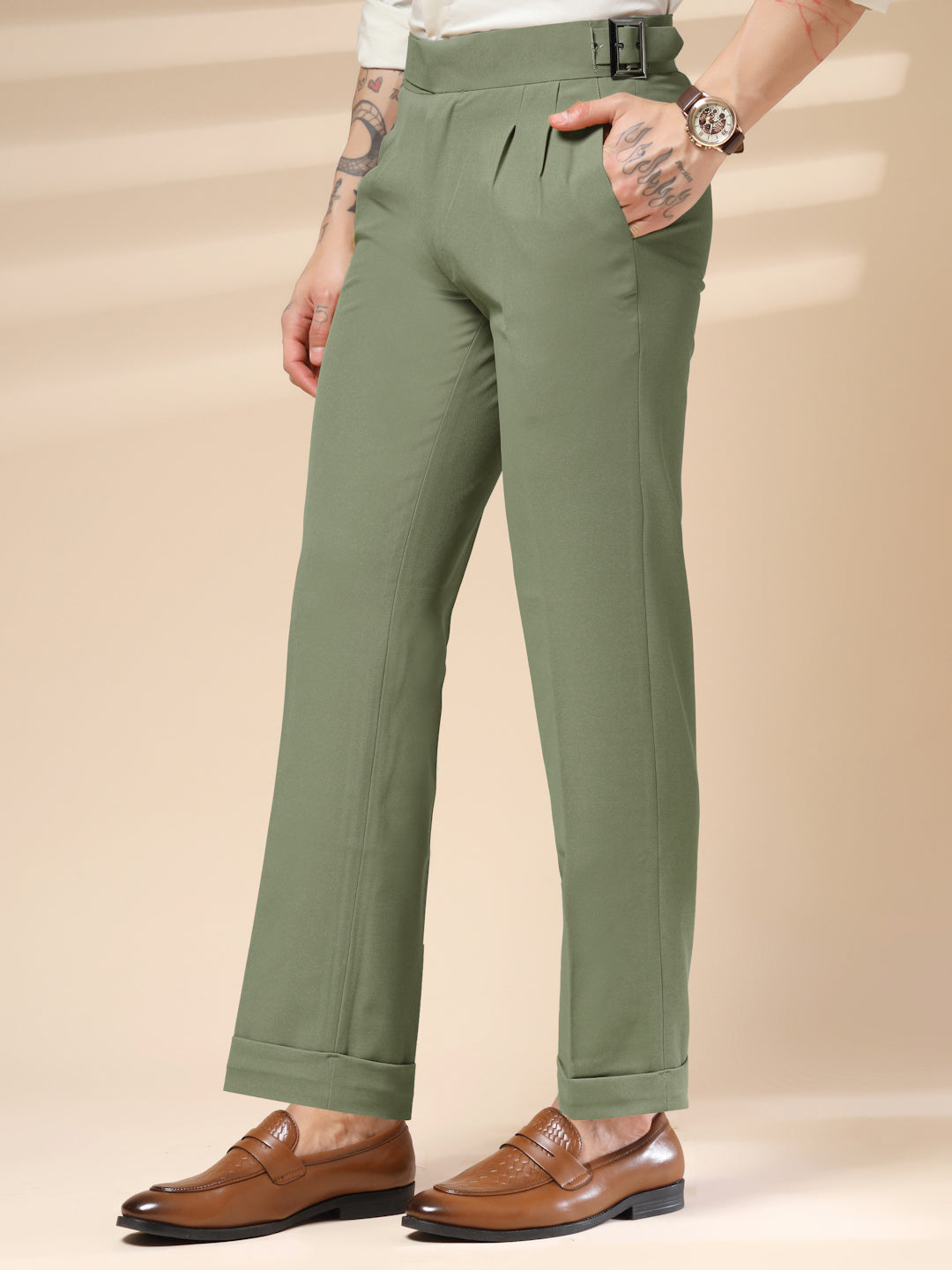 Pebble Classic Buckle Gurkha Pants by Italian Vega®
