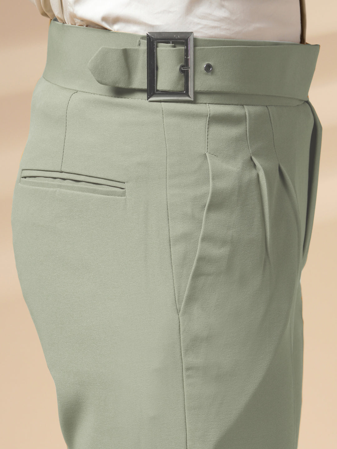 Lime Classic Buckle Gurkha Pants by ITALIAN VEGA®