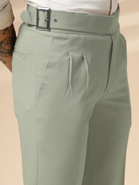 Lime Classic Buckle Gurkha Pants by Italian Vega®