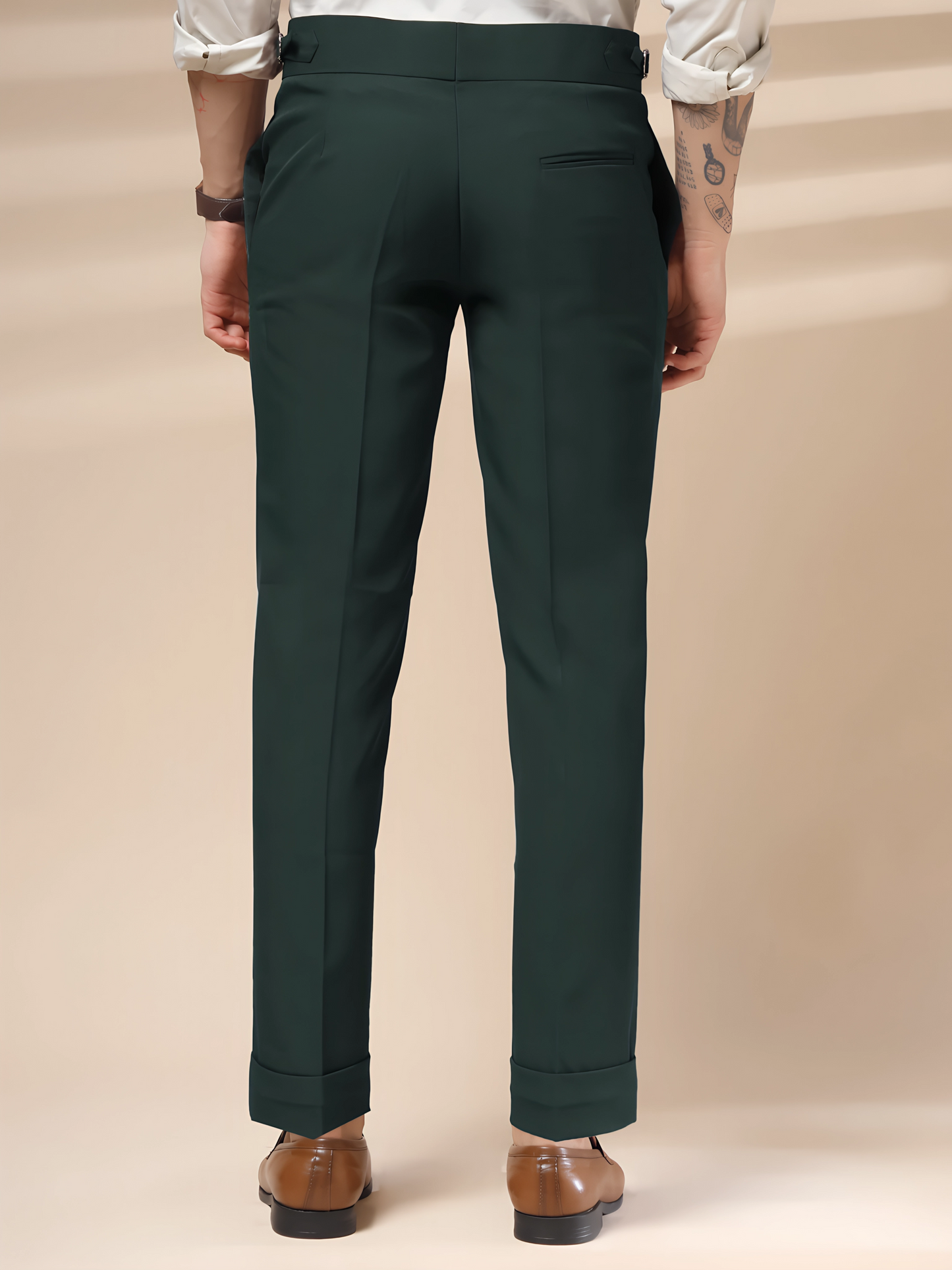 Bottle Green Double Buttoned GURKHA PANTS by ITALIANVEGA™