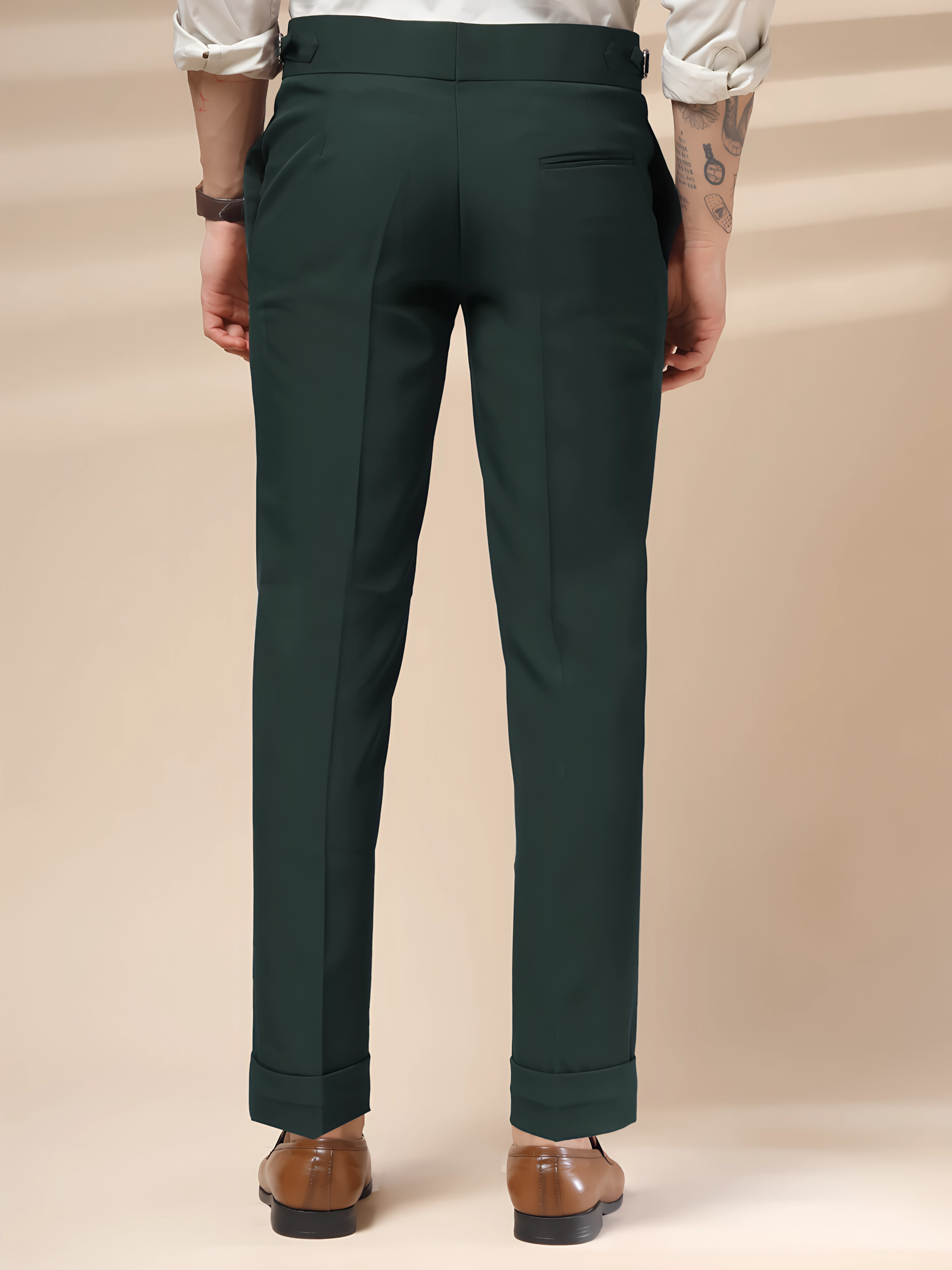 Bottle Green Double Buttoned Gurkha Pants by ITALIAN VEGA®