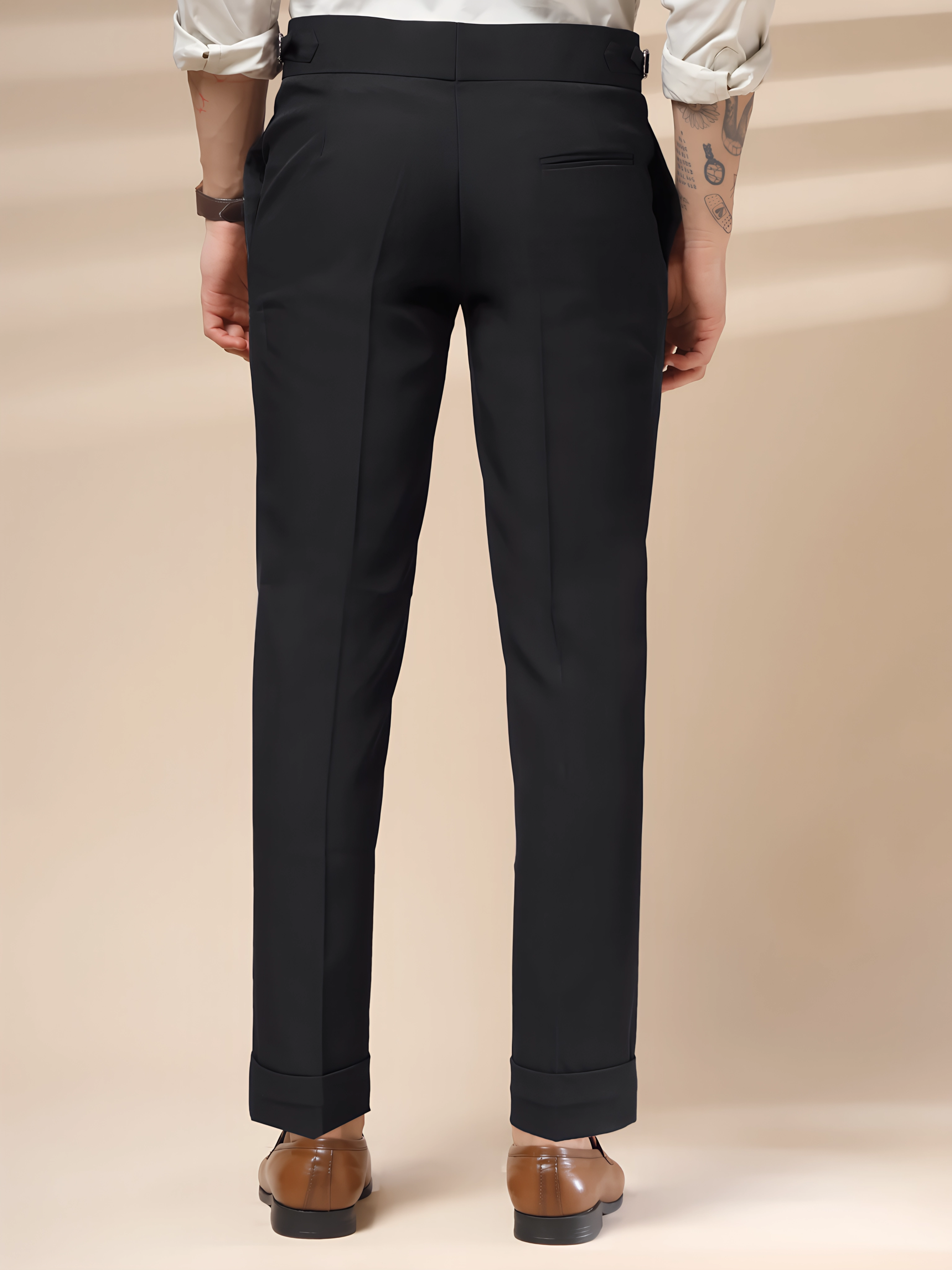 Black Double Buttoned Gurkha Pants by ITALIAN VEGA®