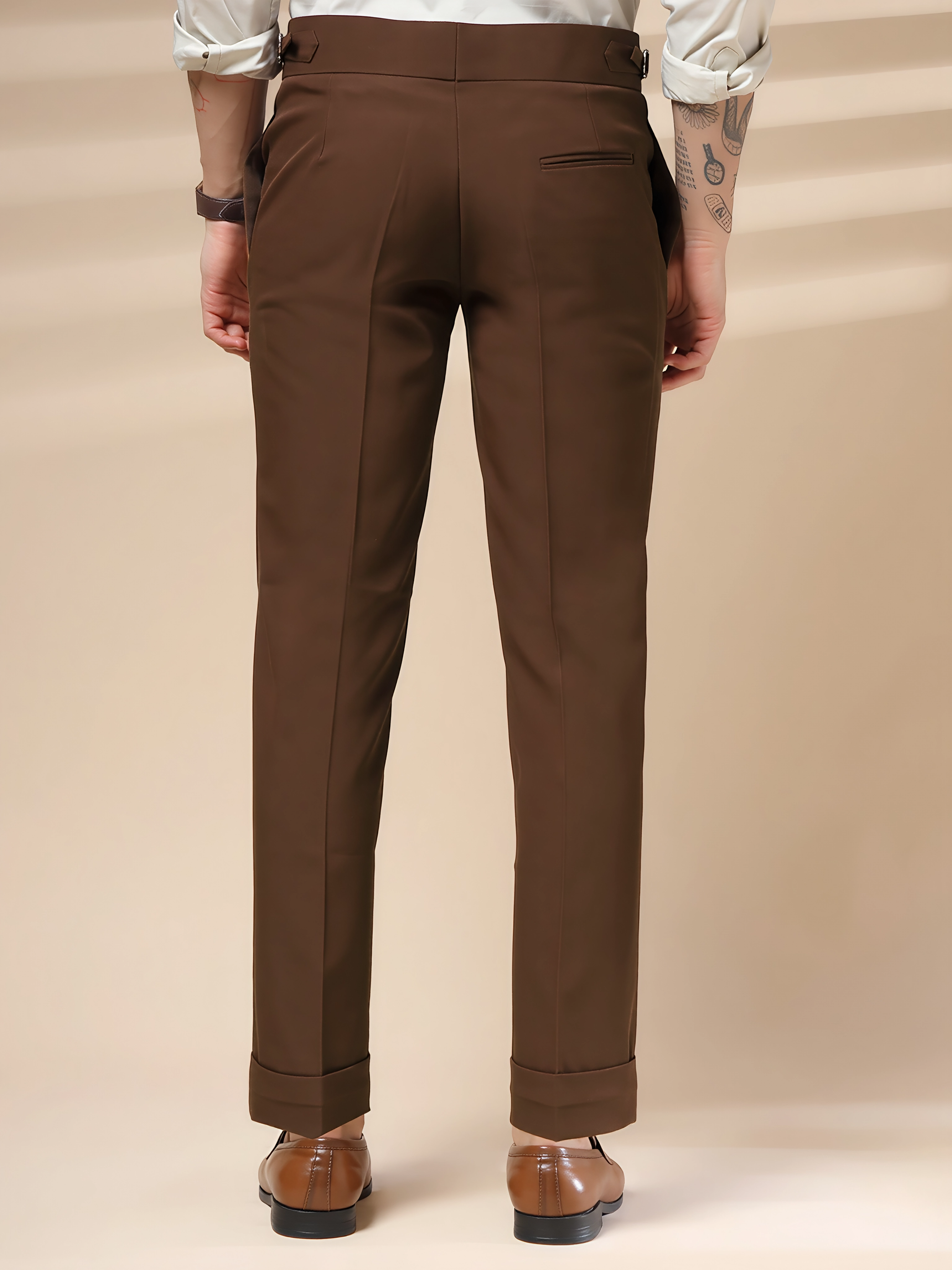 Brown Double Buttoned Gurkha Pants by ITALIAN VEGA®