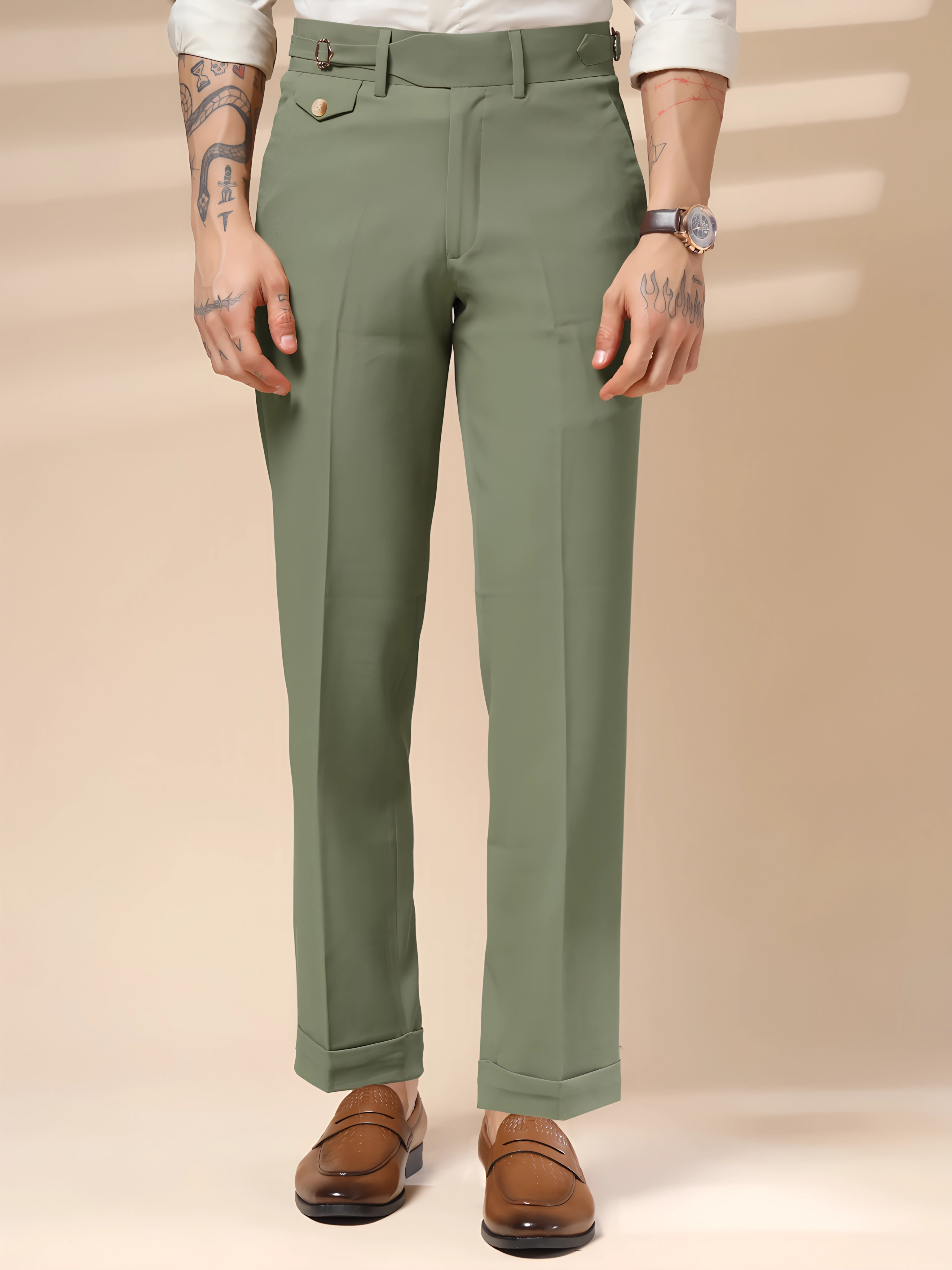 Pebble Single Buckle Gurkha Pants by ITALIAN VEGA®