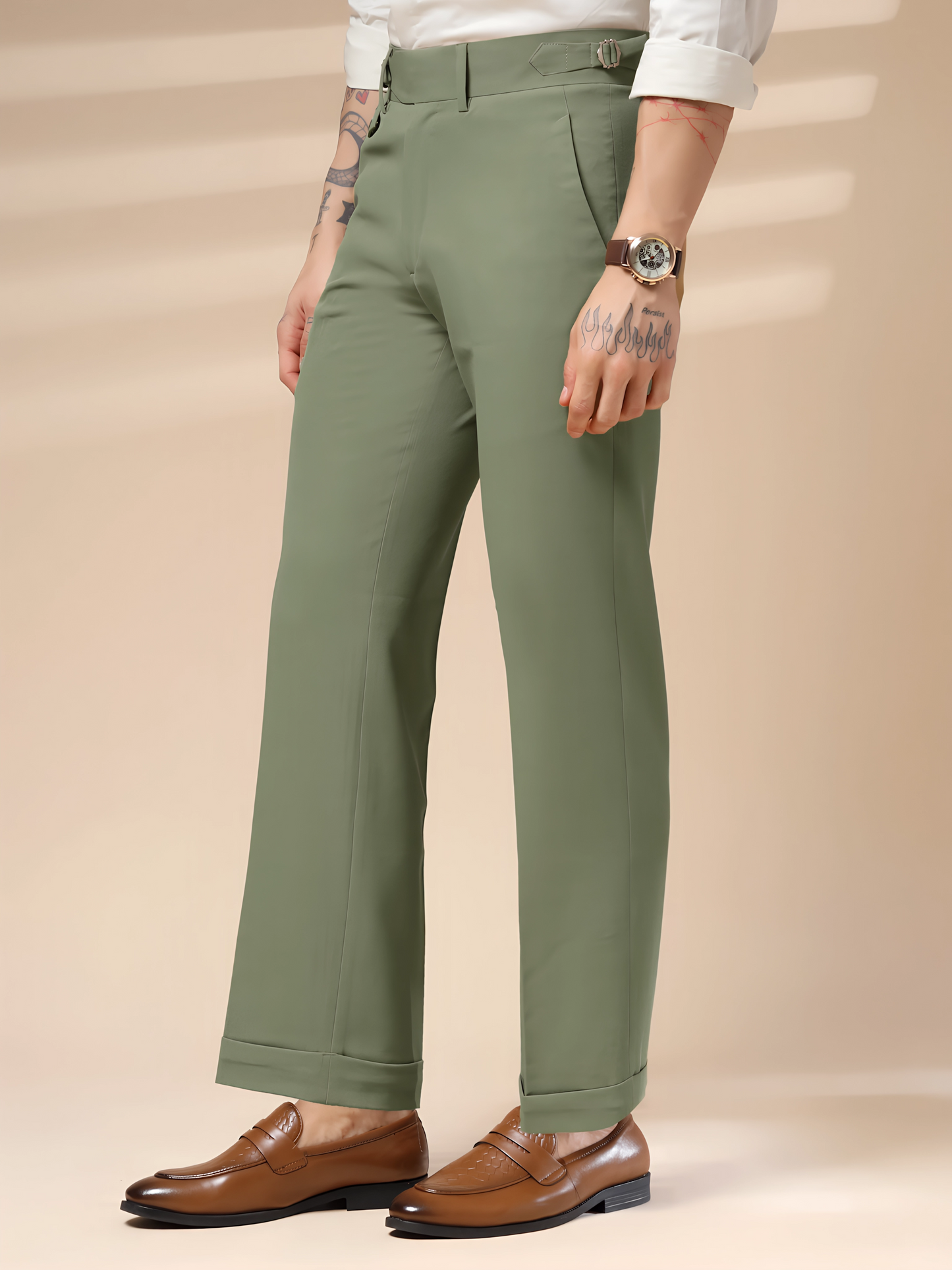 Pebble Single Buckle Gurkha Pants