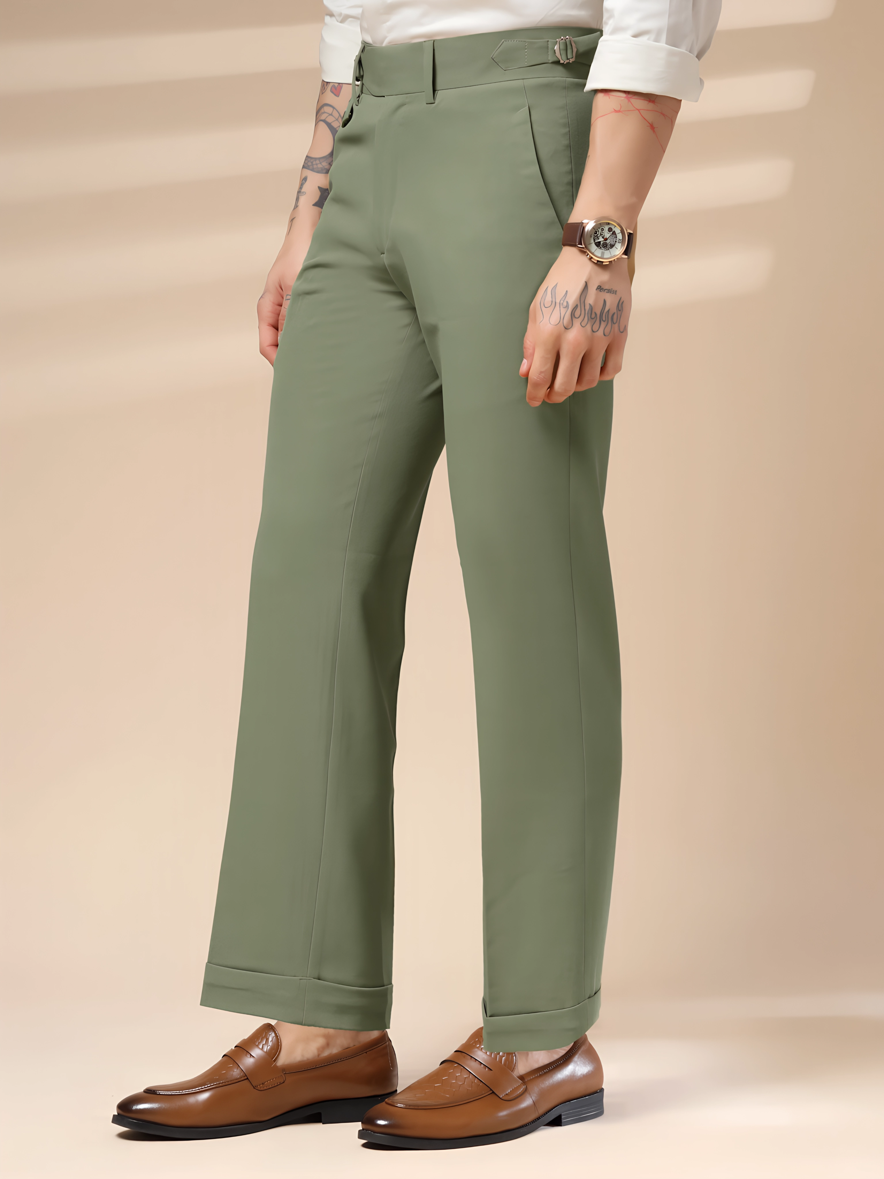 Pebble Single Buckle Gurkha Pants by ITALIAN VEGA®