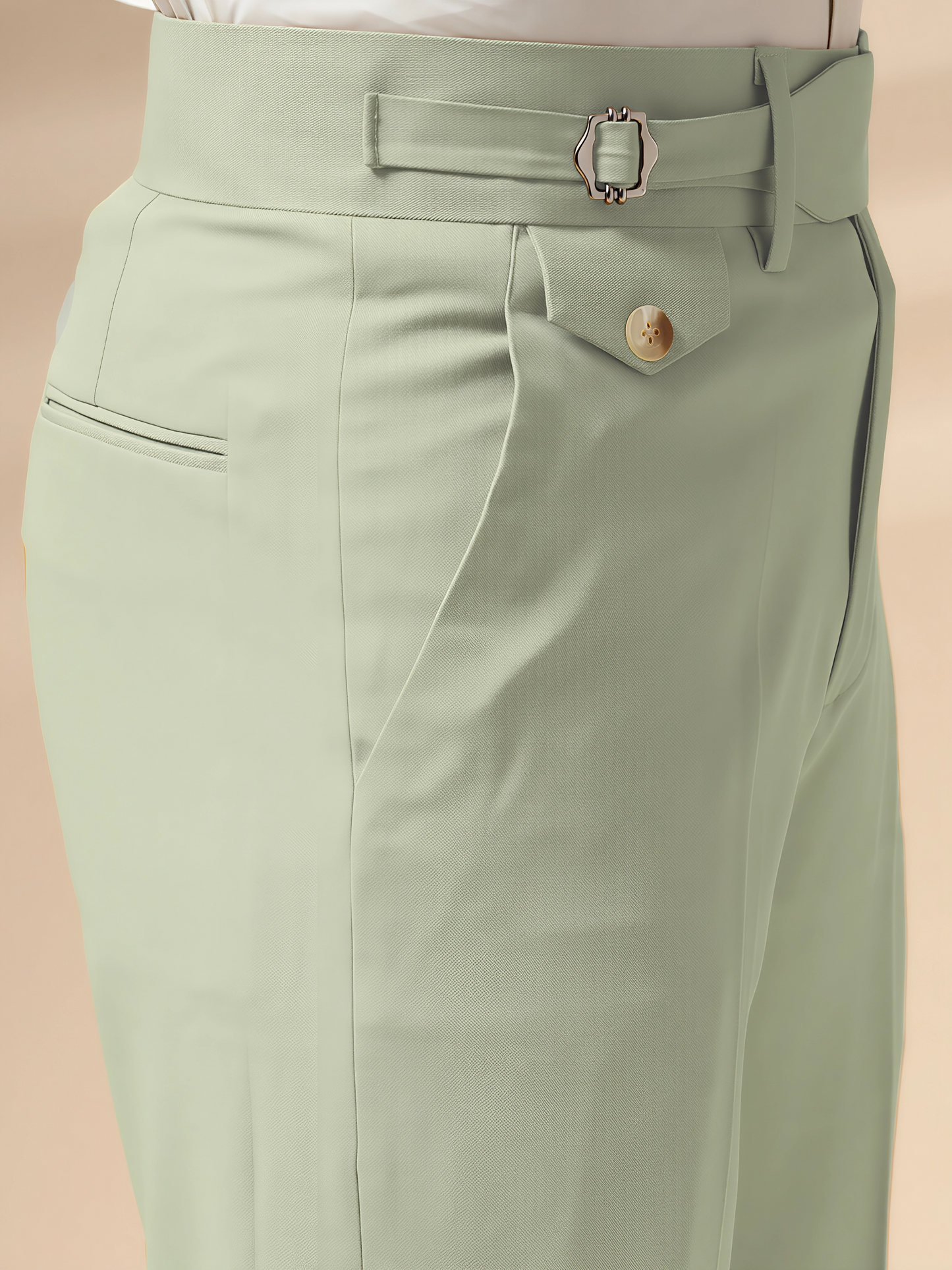 Lime Single Buckle Gurkha Pants