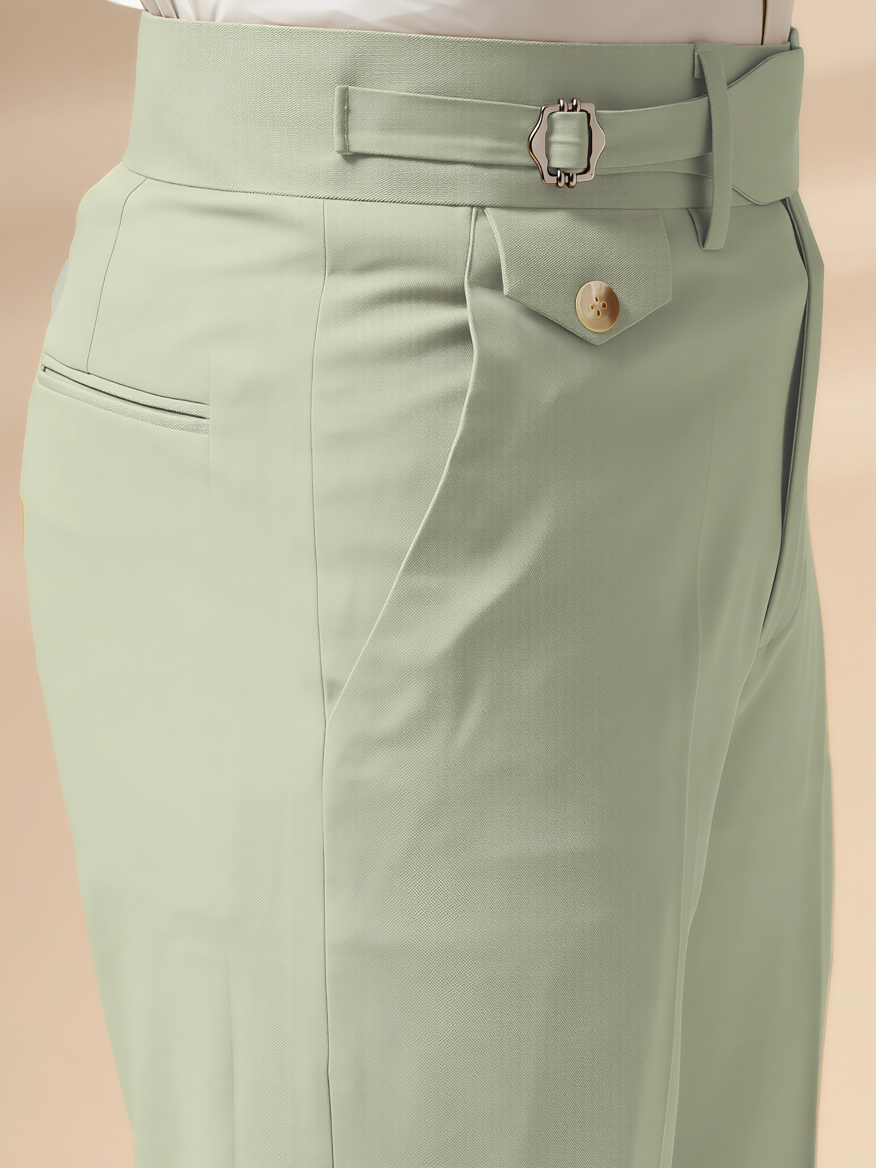 Lime Single Buckle Gurkha Pants by ITALIAN VEGA®