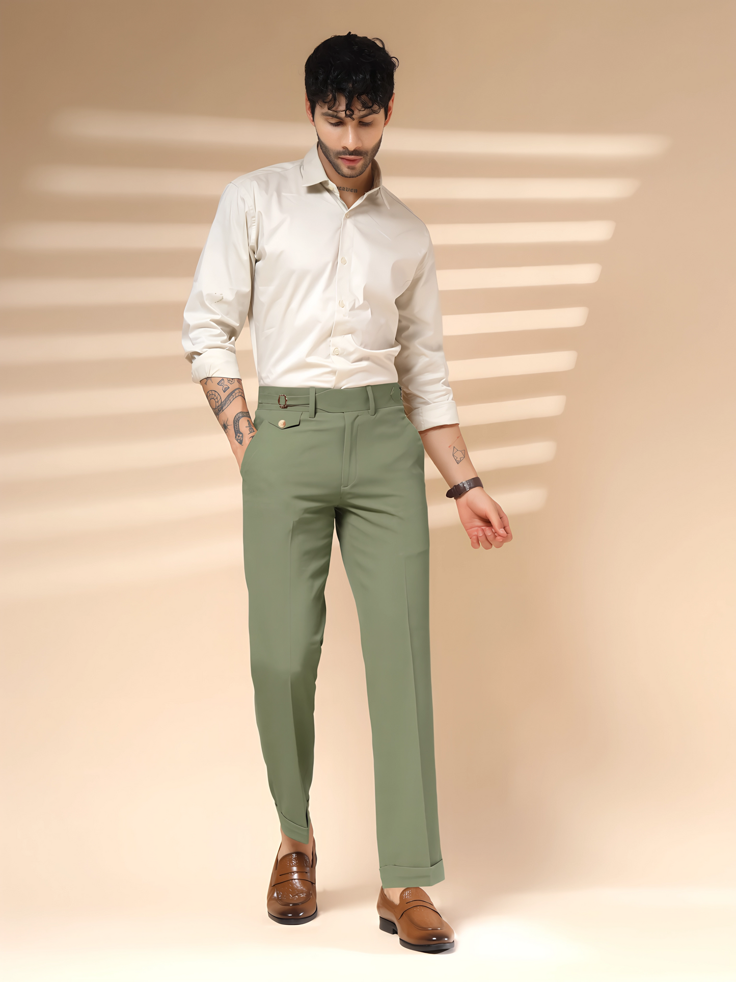 Pebble Single Buckle Gurkha Pants