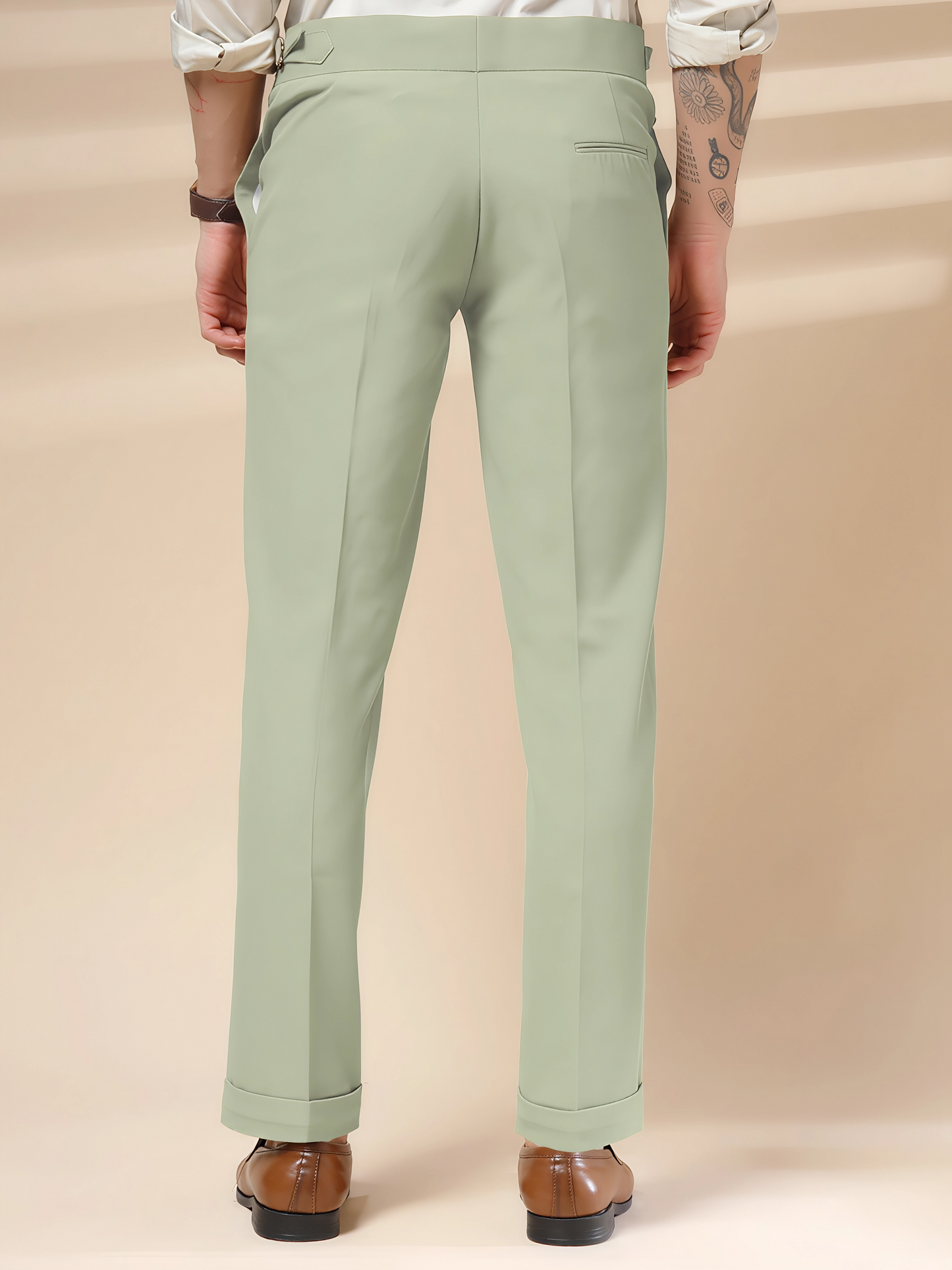 Lime Single Buckle Gurkha Pants