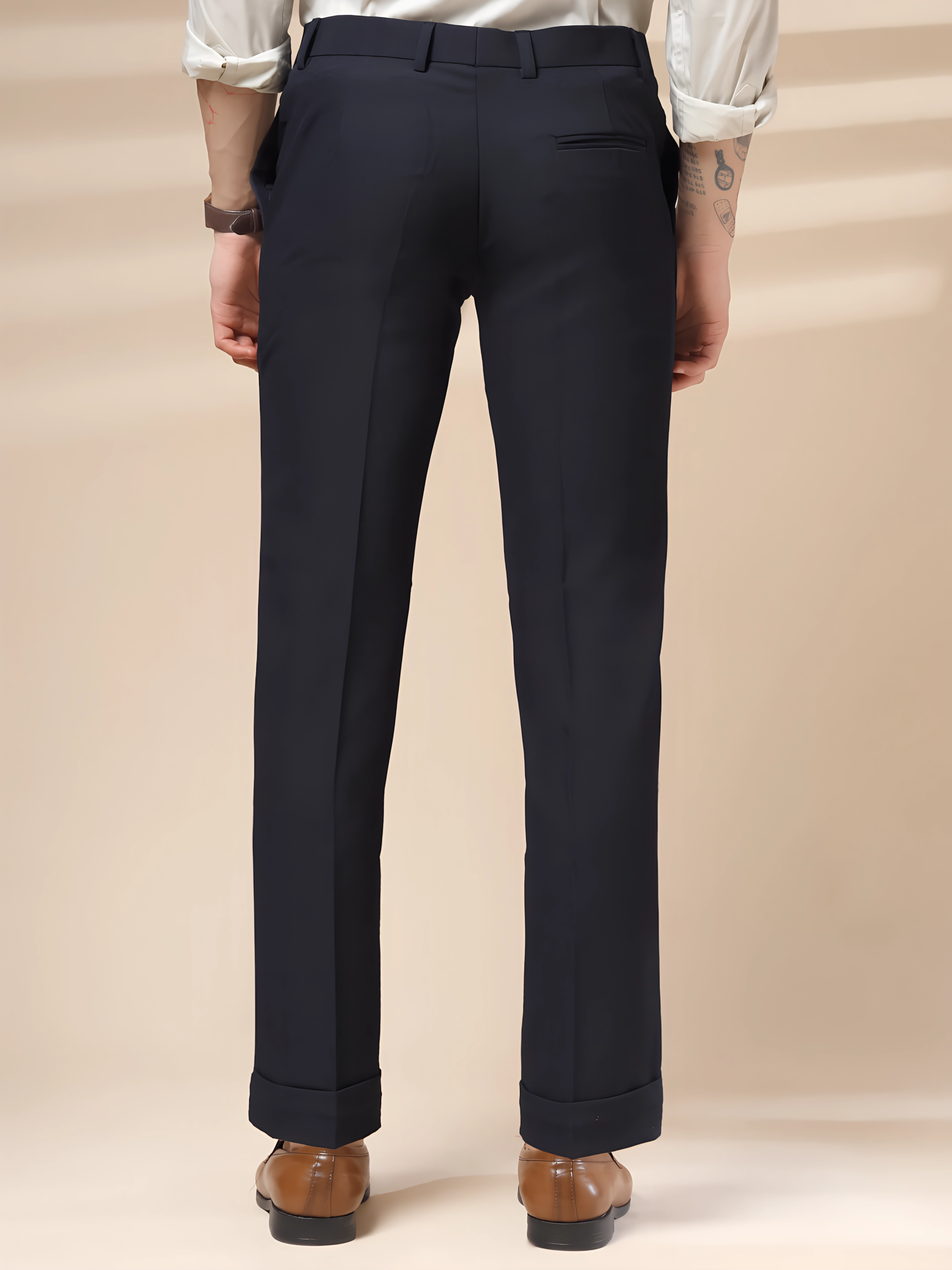 Navy Blue Men Formal Pants by ITALIAN VEGA®