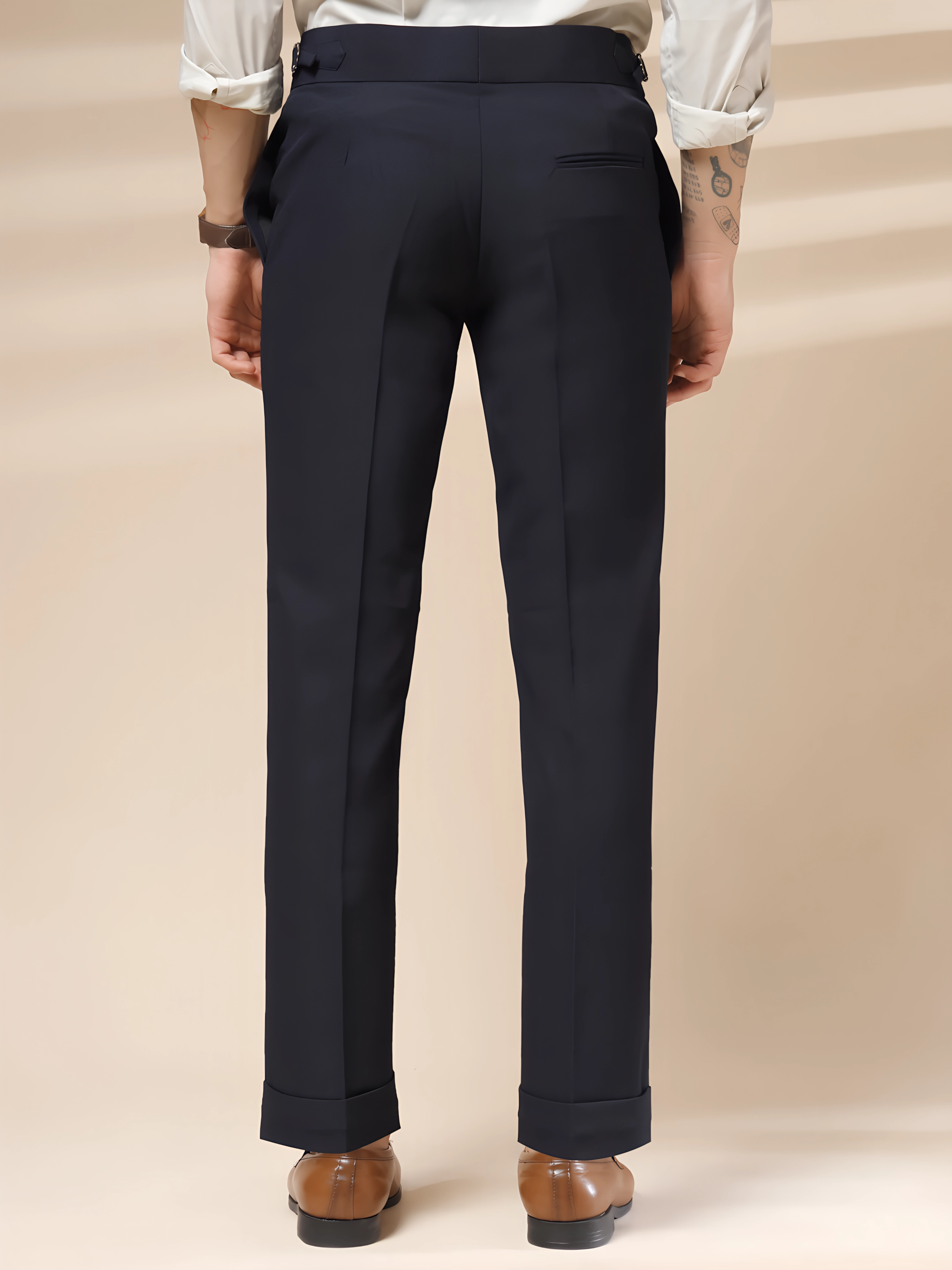 Navy Double Buttoned Gurkha Pants by ITALIAN VEGA®