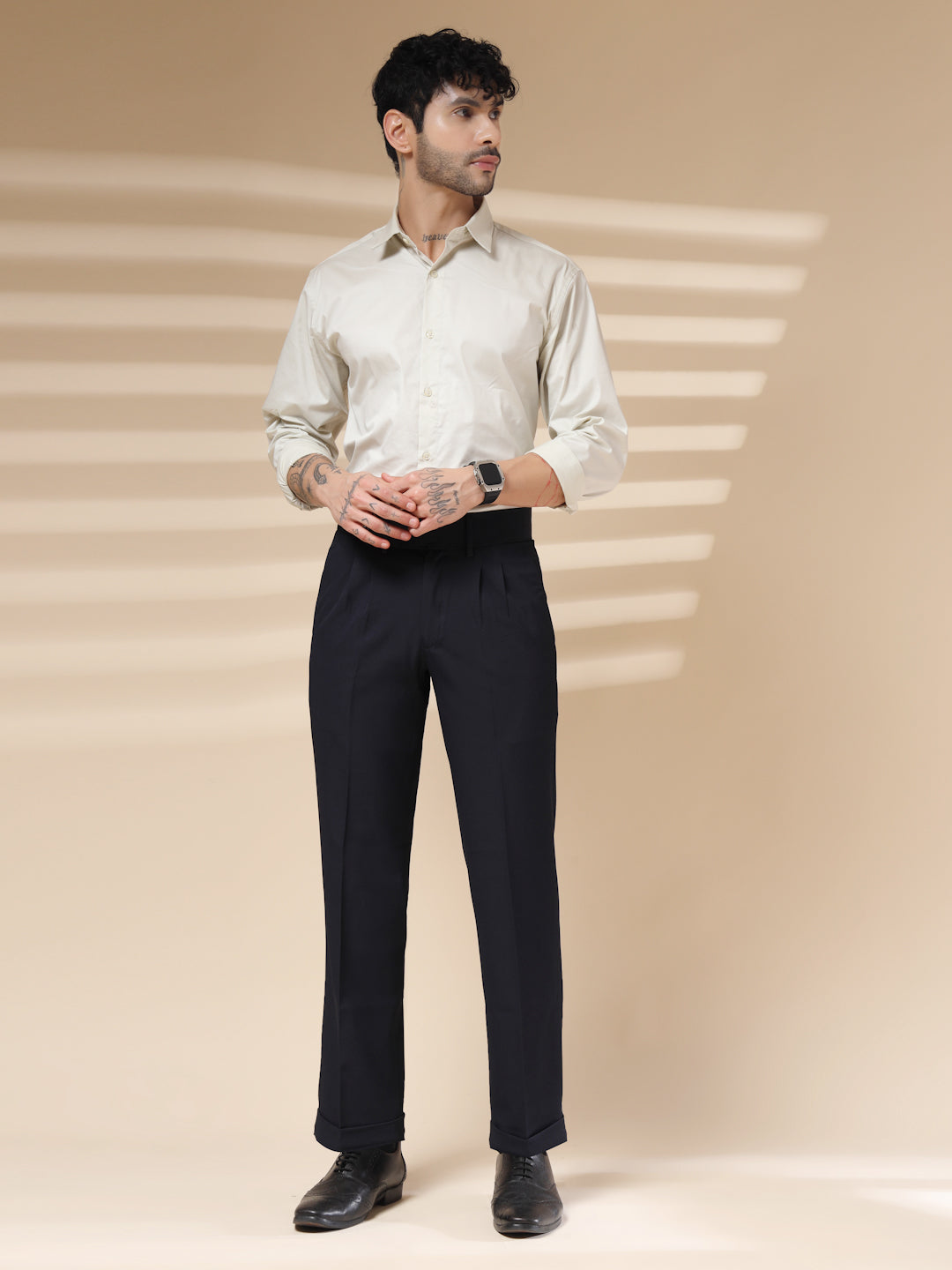 Navy Blue Double Buckle Gurkha Pants by ITALIAN VEGA®