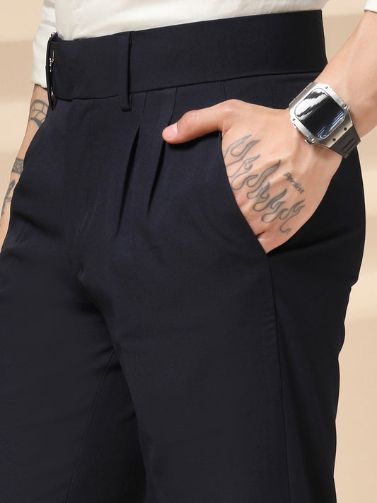 Navy Blue Double Buckle Gurkha Pants