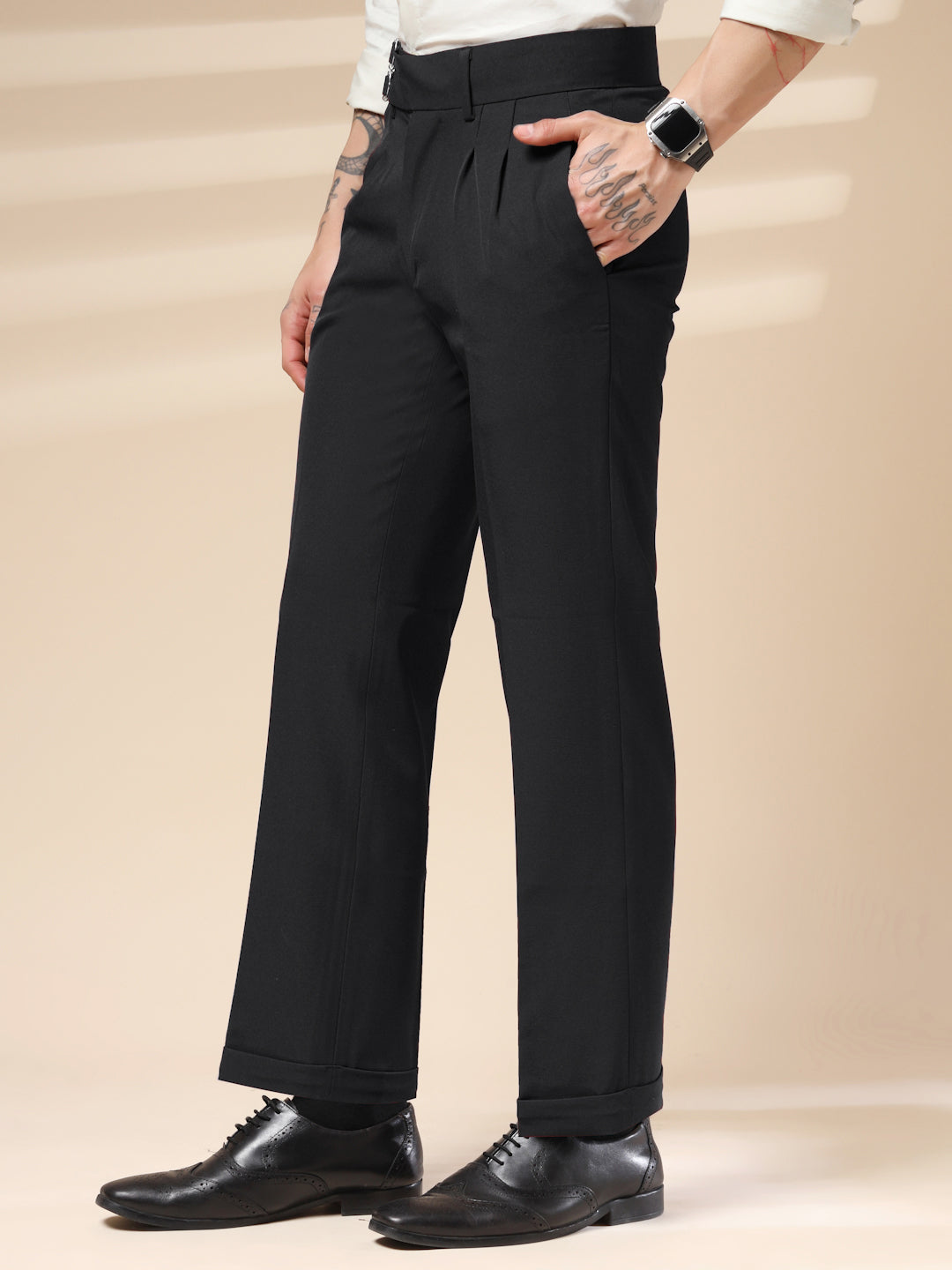 Black Double Buckle Gurkha Pants by ITALIAN VEGA®