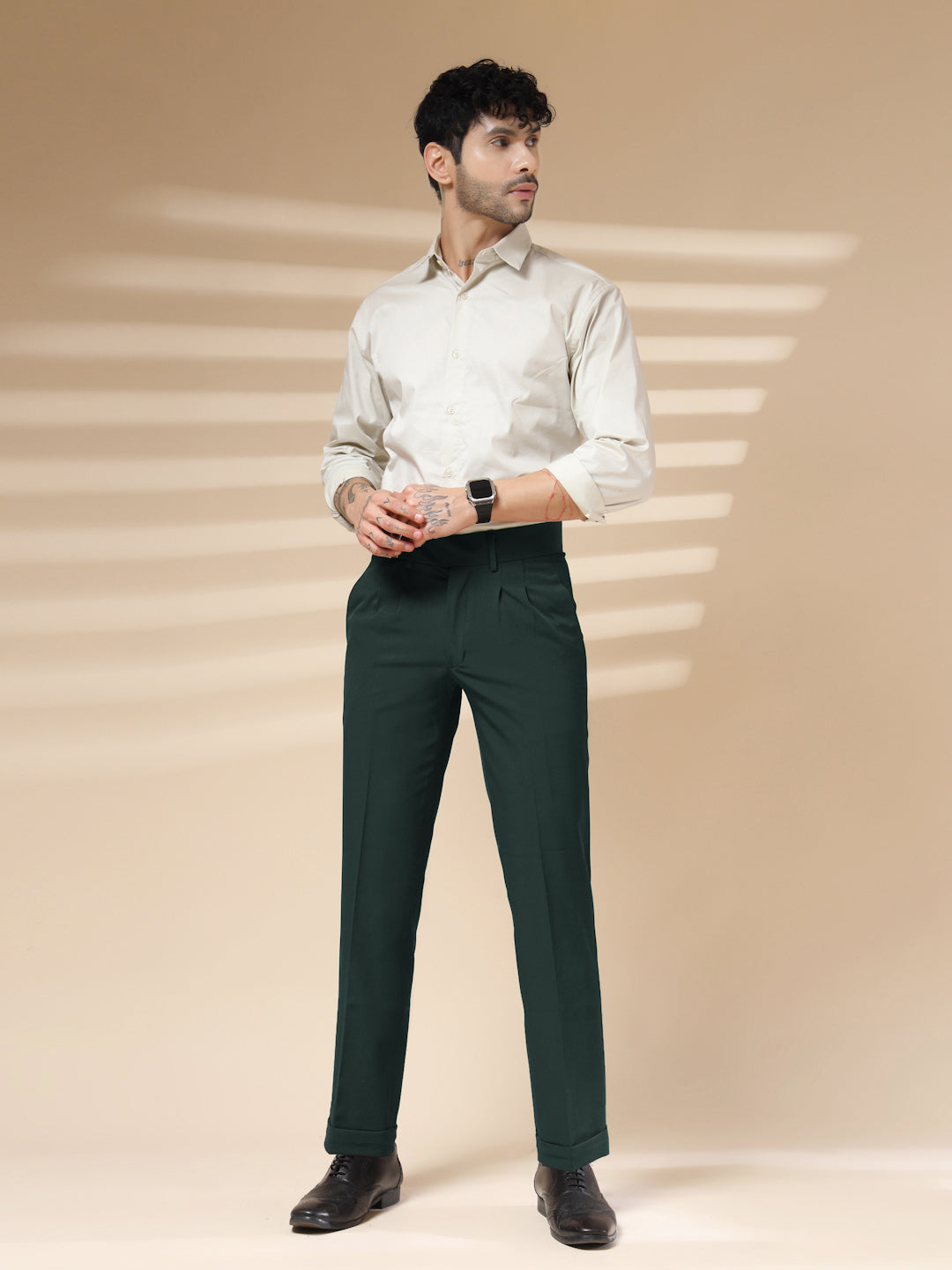 Bottle Green Double Buckle Gurkha Pants by ITALIAN VEGA®