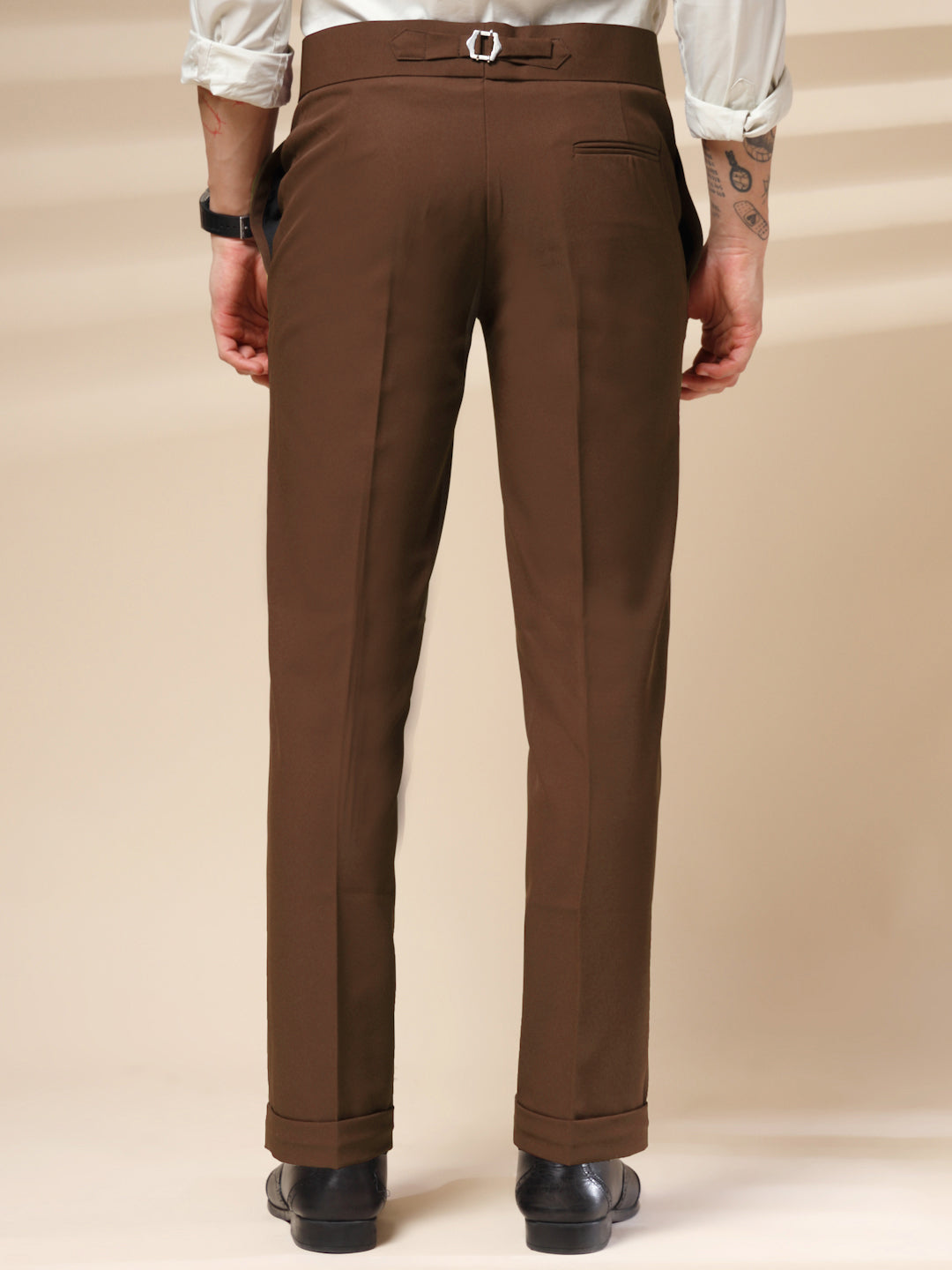 Brown Double Buckle Gurkha Pants by ITALIAN VEGA®