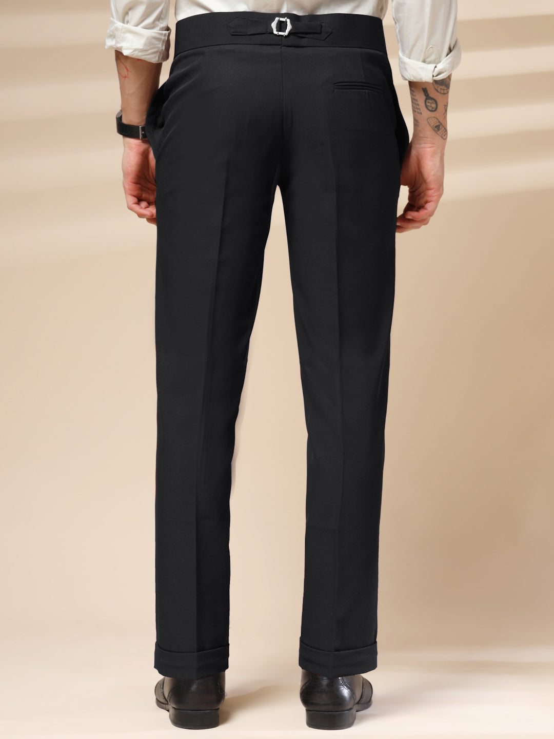Black Double Buckle Gurkha Pants by Italian Vega