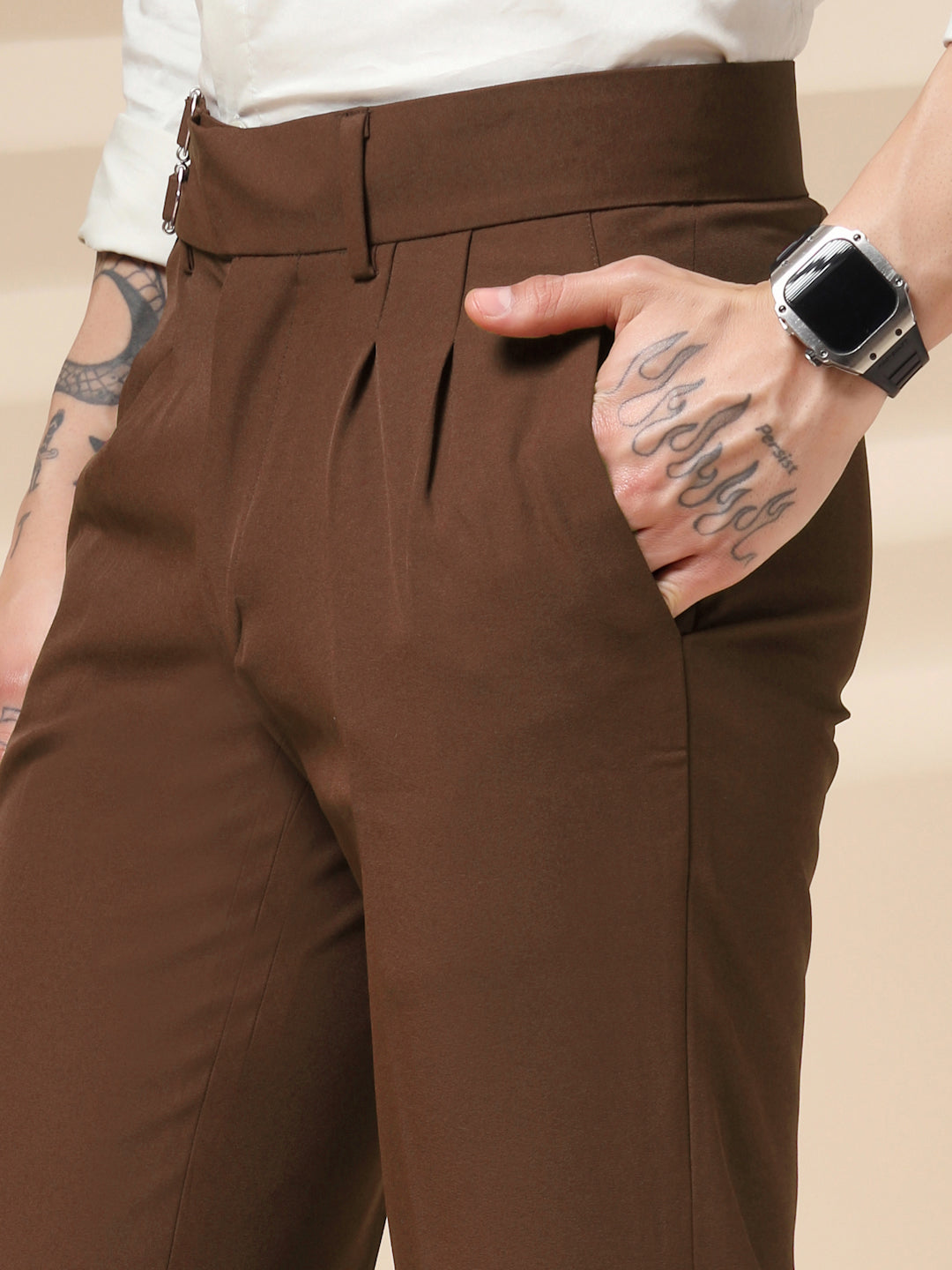 Brown Double Buckle Gurkha Pants by ITALIAN VEGA®