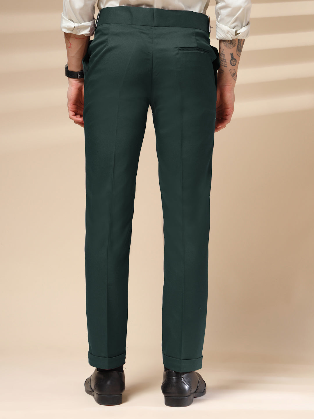 Bottle Green Classic Buckle Gurkha Pants by ITALIAN VEGA®