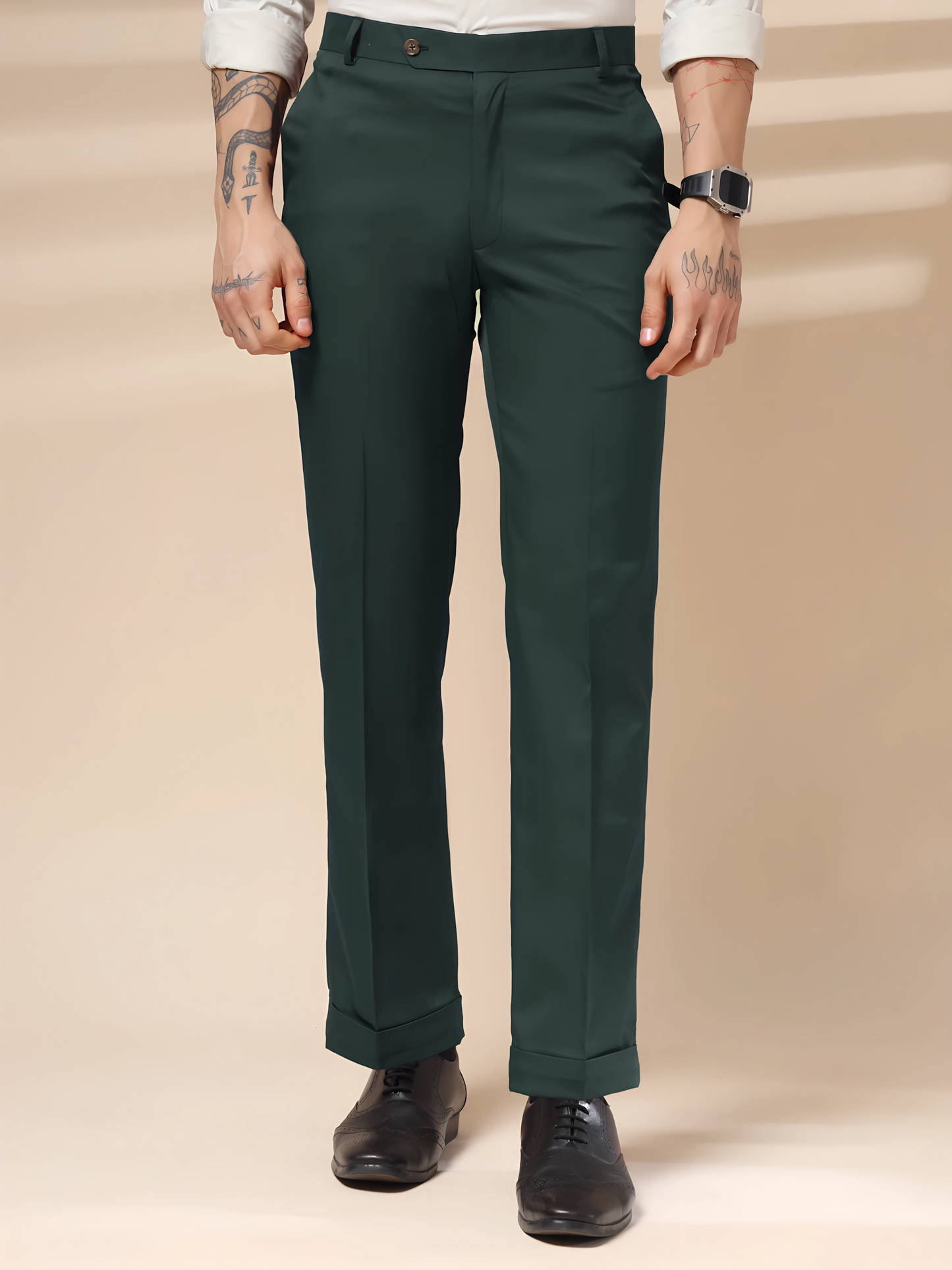 Italian Vega Royal Bottle Green Trouser Slim Fit