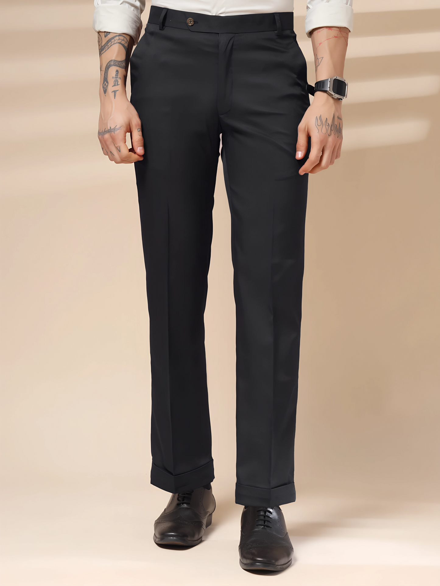 Italian Vega Royal Black Trouser Slim Fit