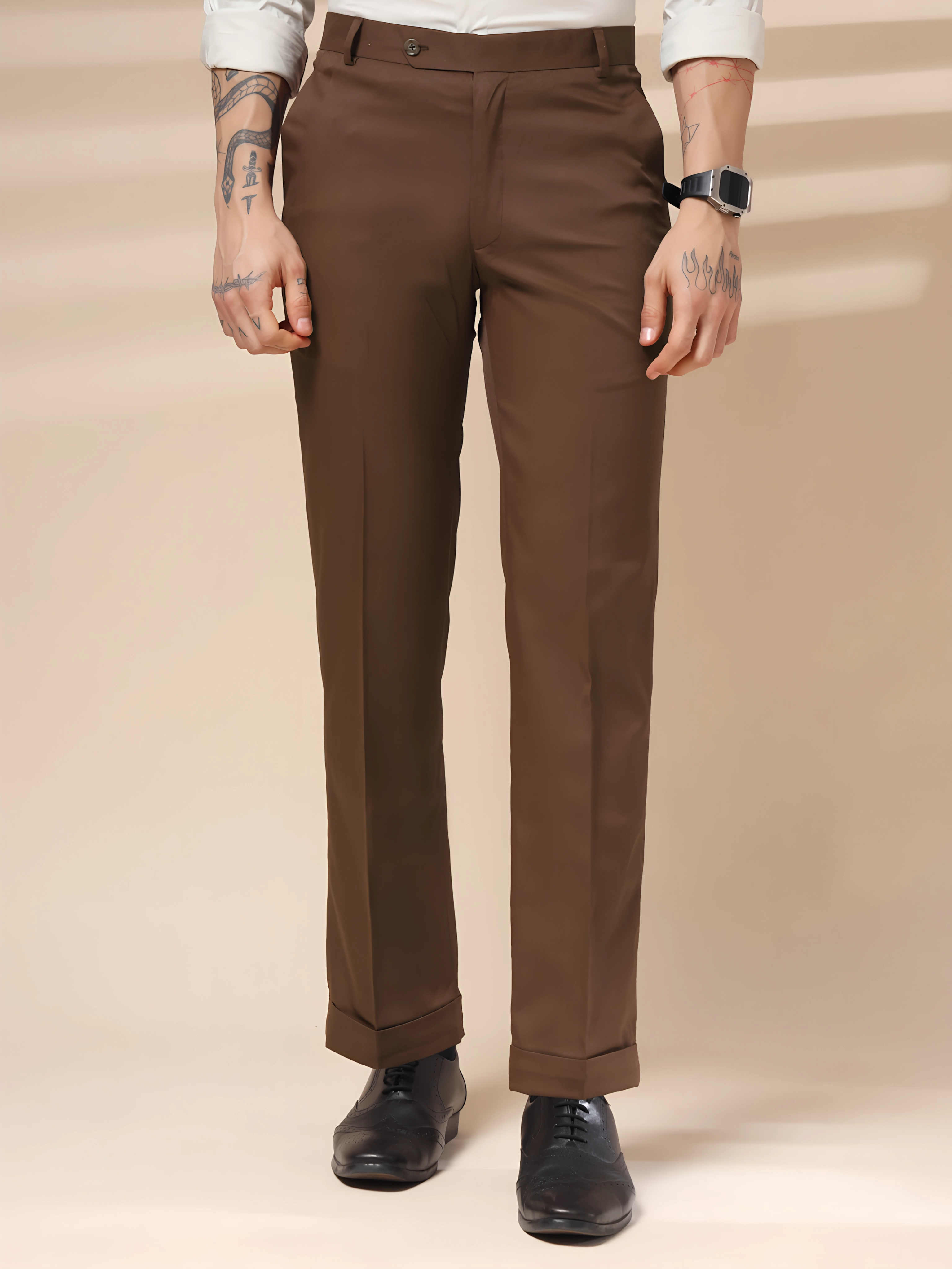 Italian Vega Royal Brown Trouser Slim Fit | ITALIAN VEGA®