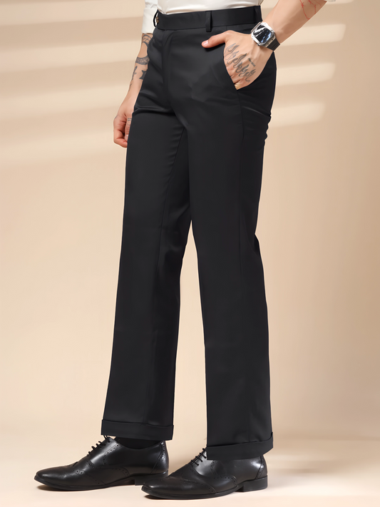 Italian Vega Royal Black Trouser Slim Fit