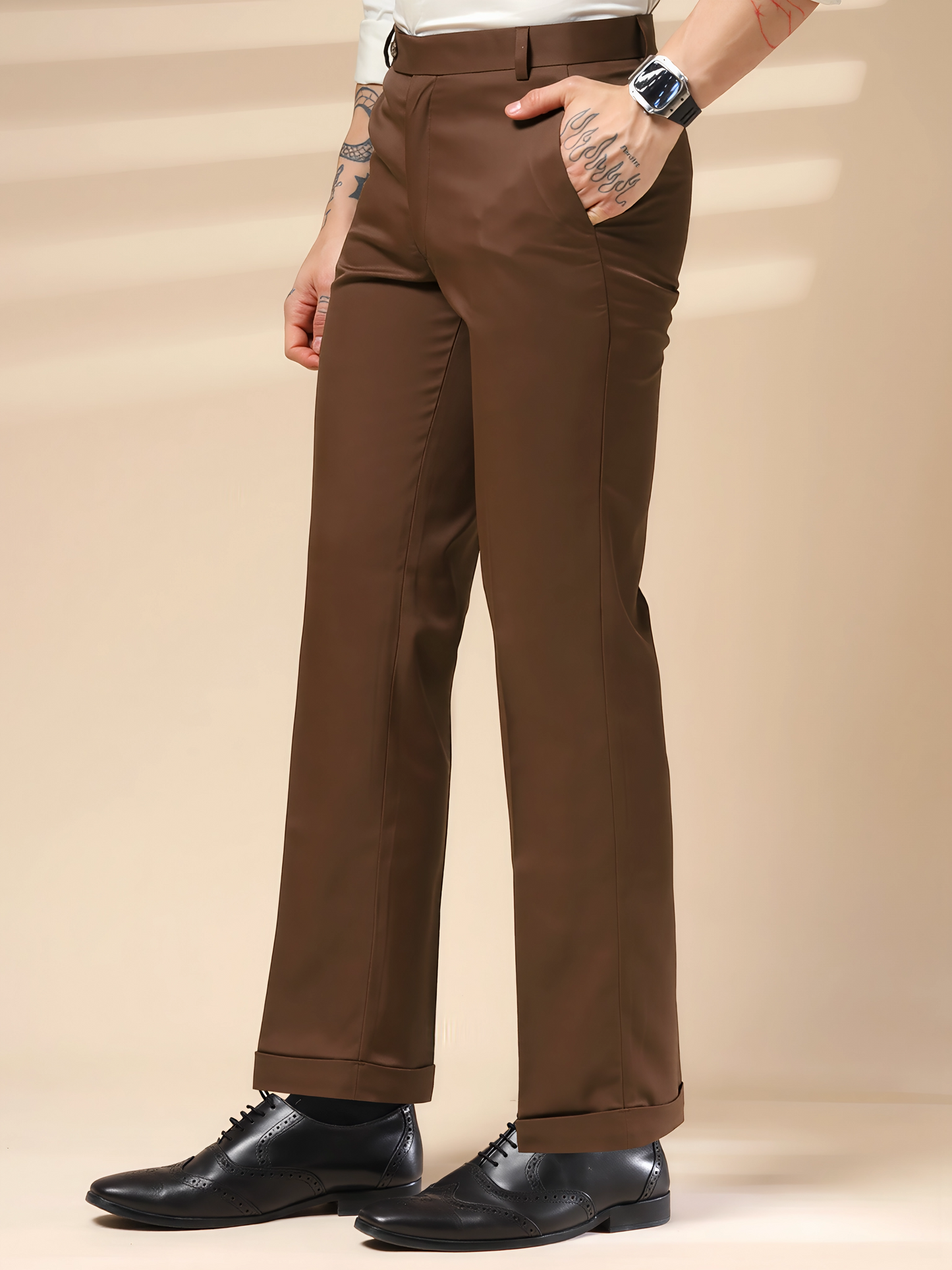 Italian Vega Royal Brown Trouser Slim Fit