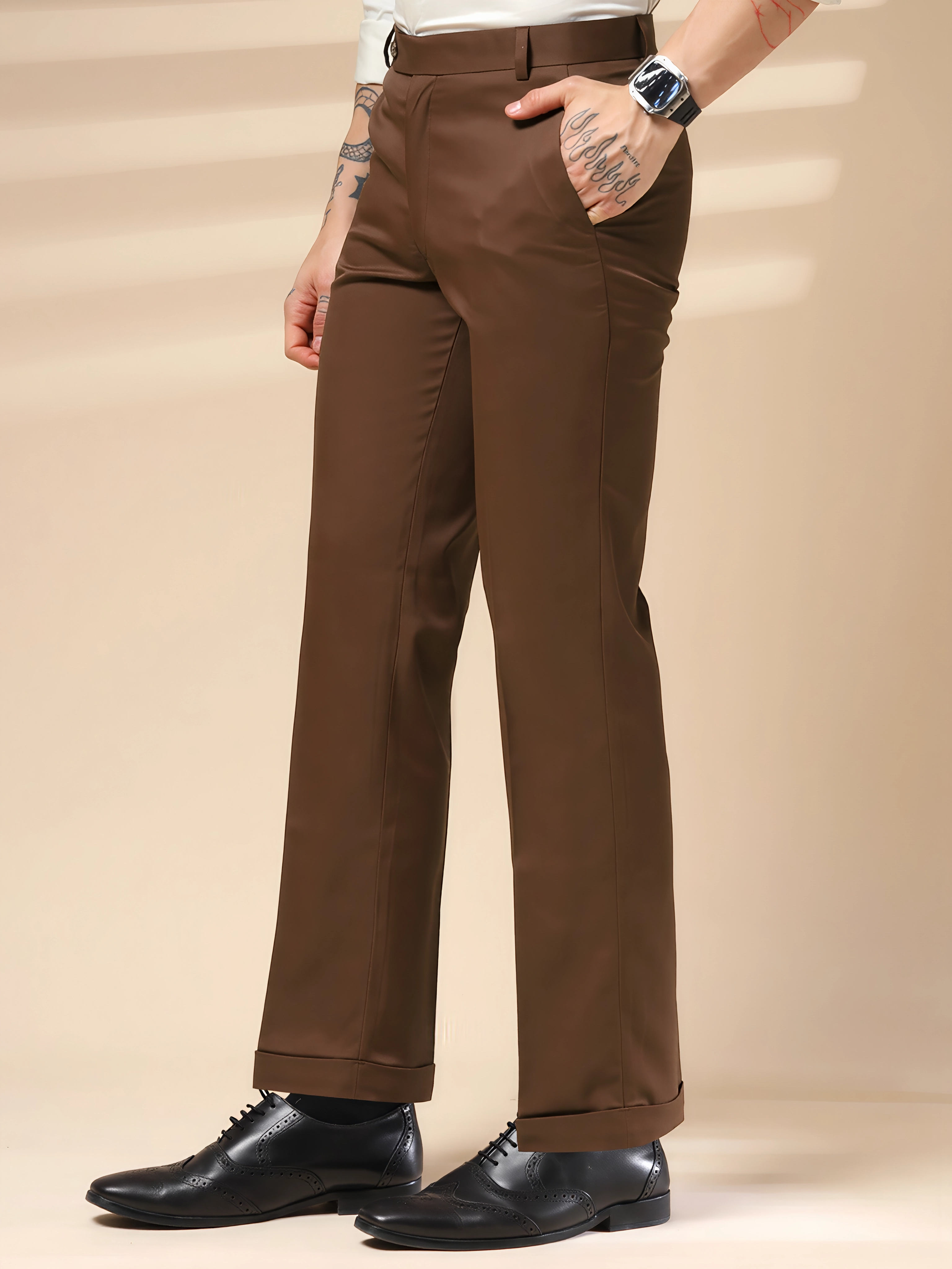 Italian Vega Royal Brown Trouser Slim Fit | ITALIAN VEGA®
