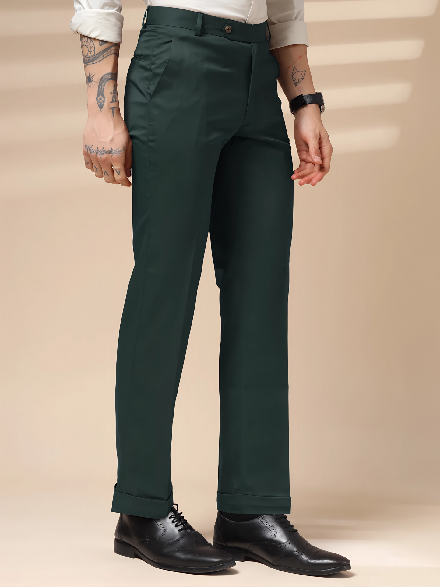 Italian Vega Royal Bottle Green Trouser Slim Fit