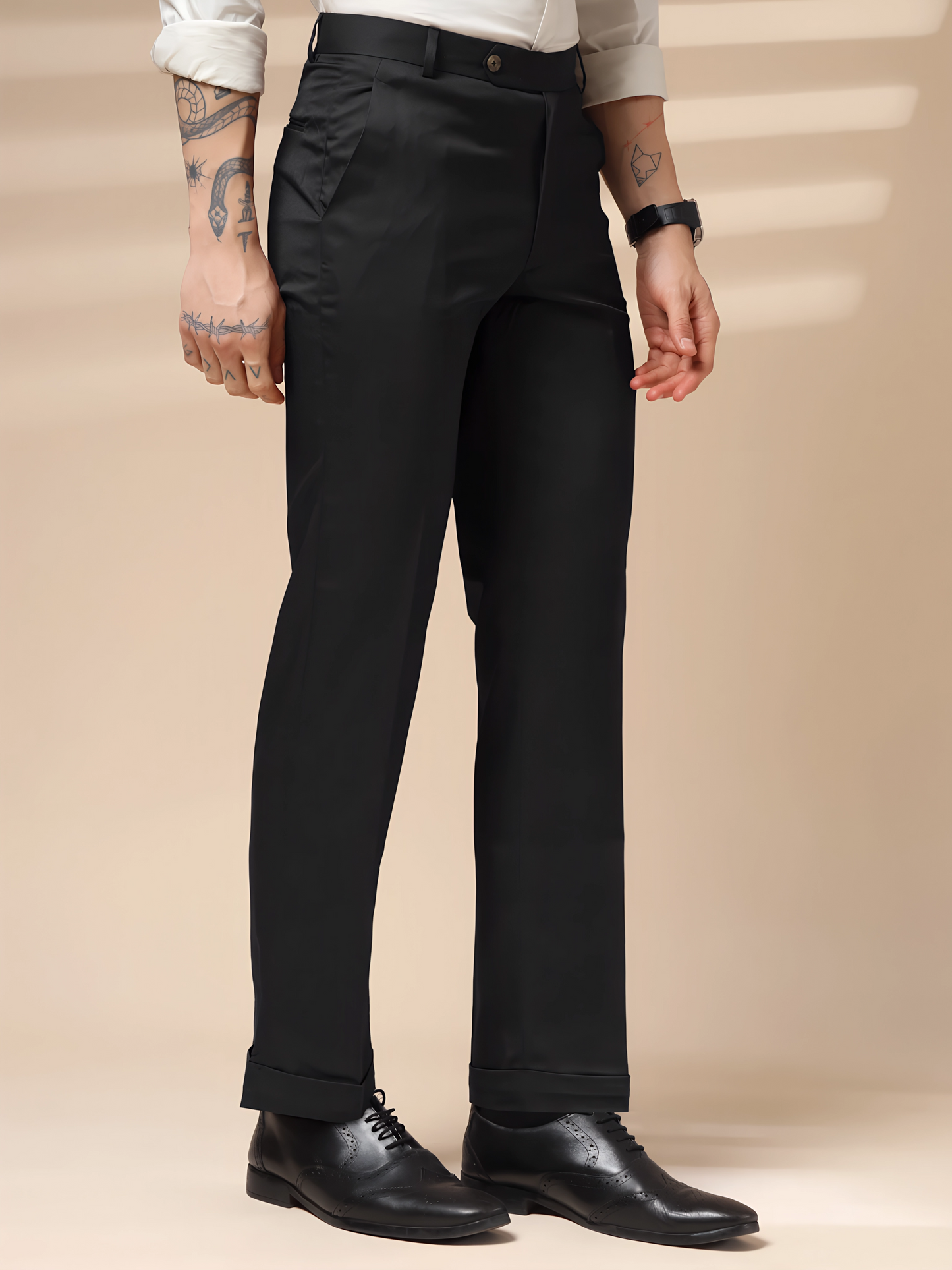 Italian Vega Royal Black Trouser Slim Fit