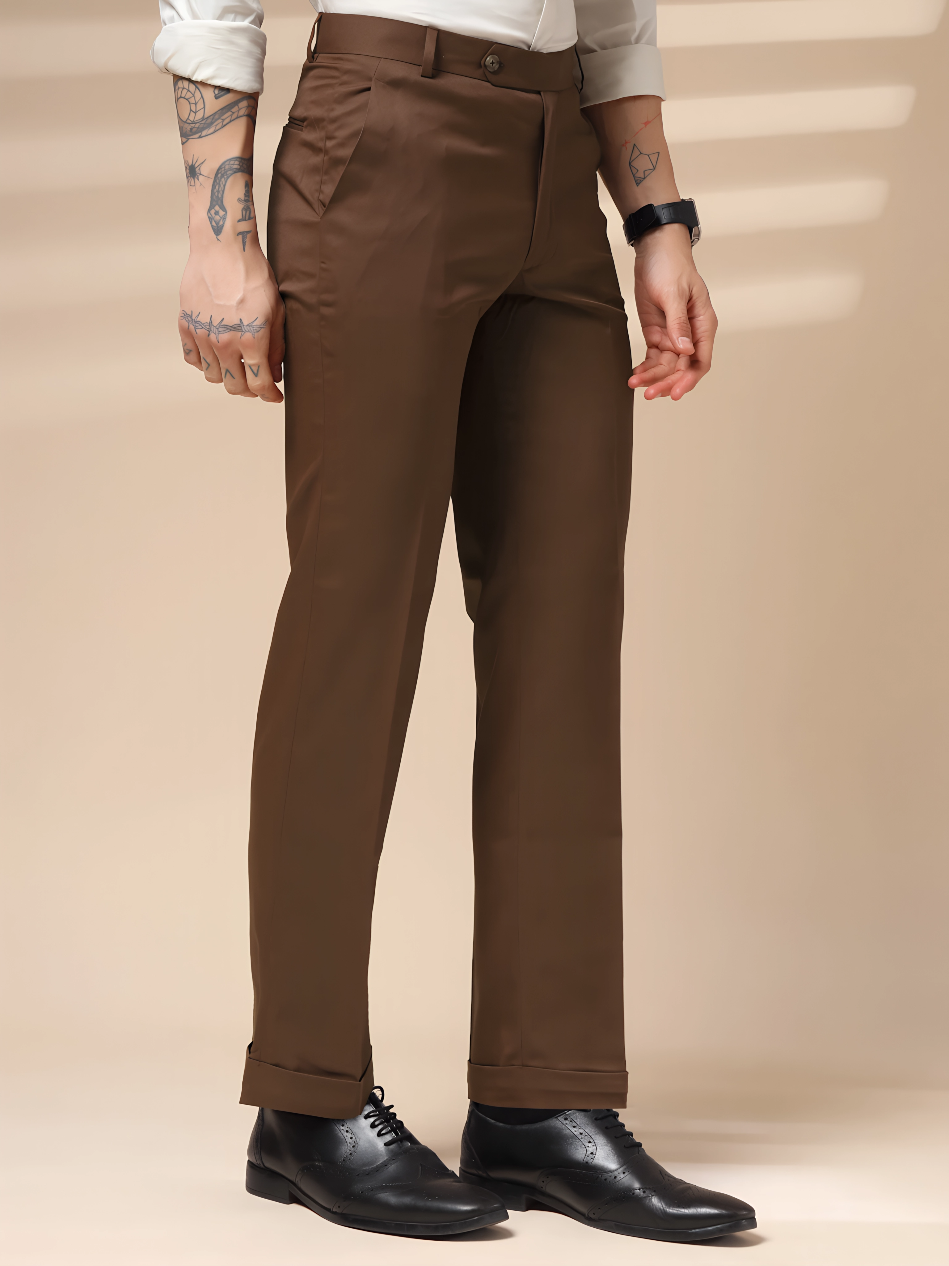Italian Vega Royal Brown Trouser Slim Fit | ITALIAN VEGA®