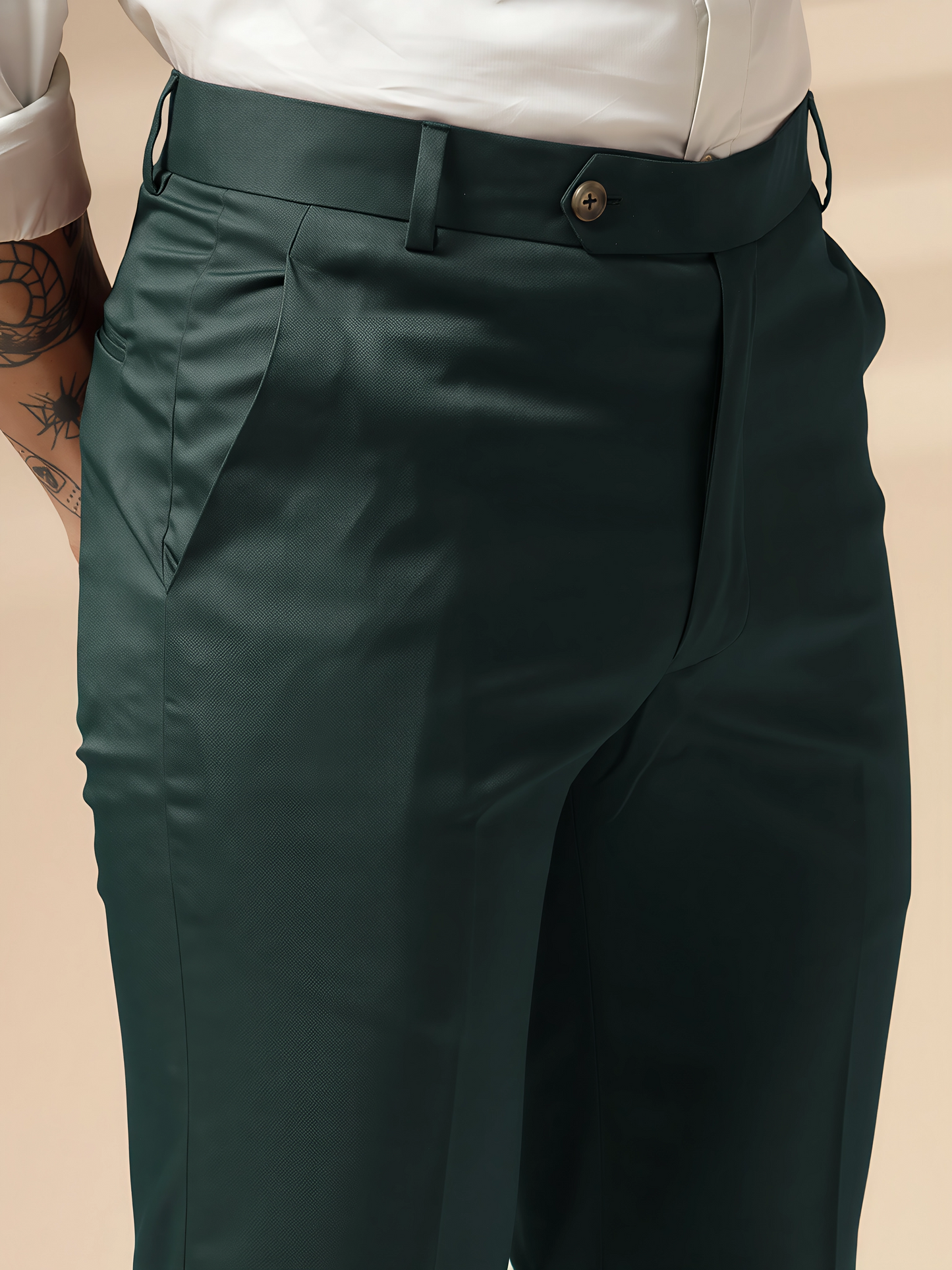 Italian Vega Royal Bottle Green Trouser Slim Fit