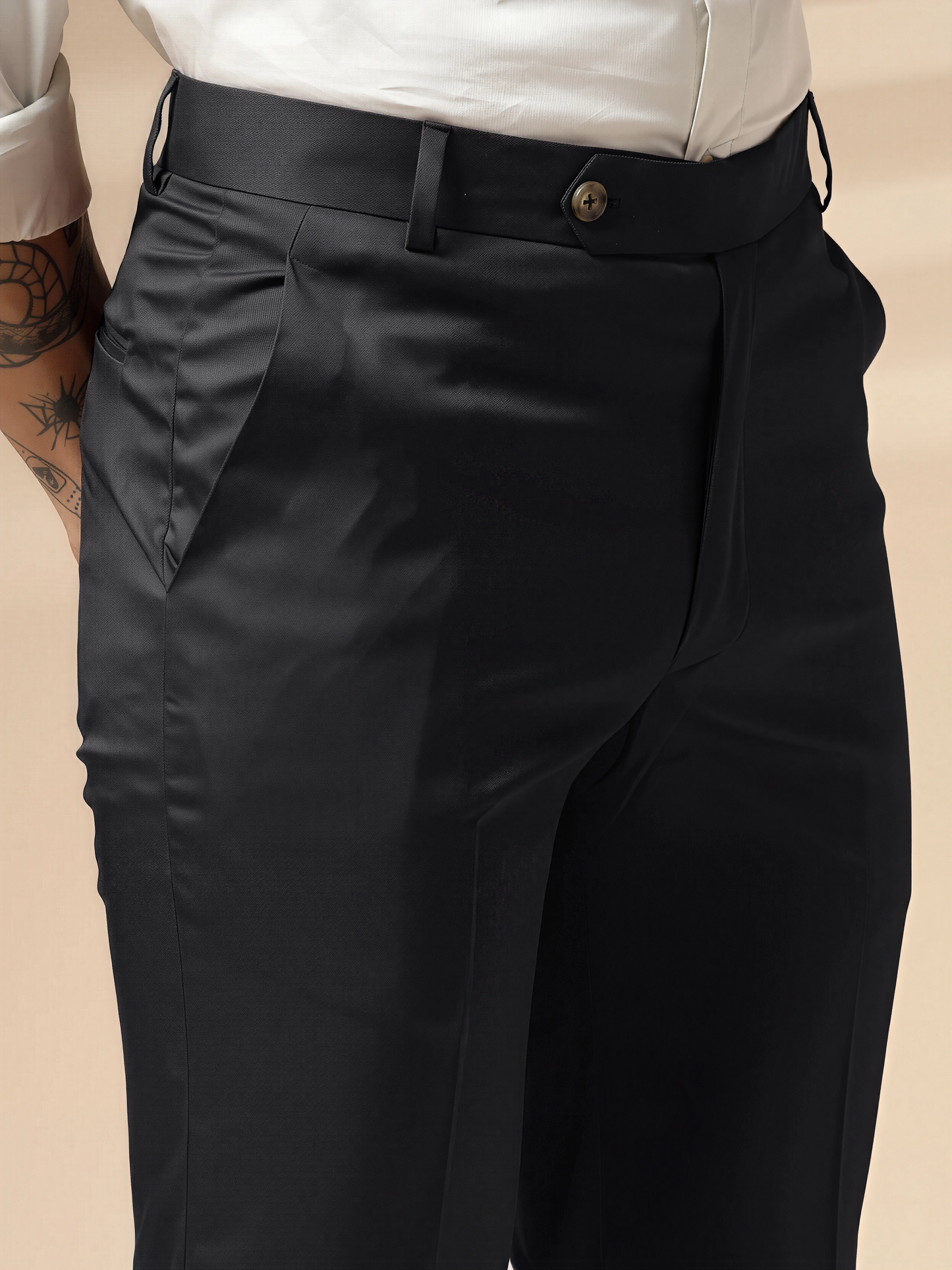 Italian Vega Royal Black Trouser Slim Fit