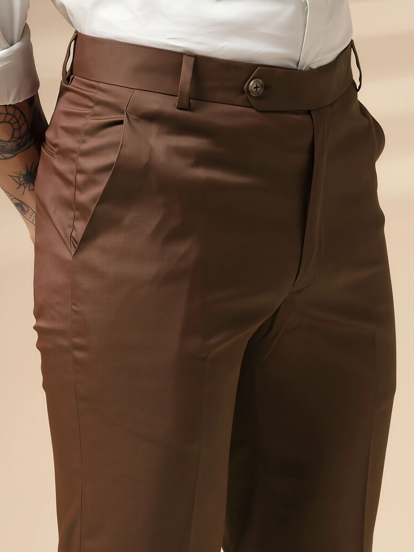 Italian Vega Royal Brown Trouser Slim Fit