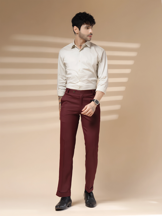 Italian Vega Royal Wine Trouser Slim Fit