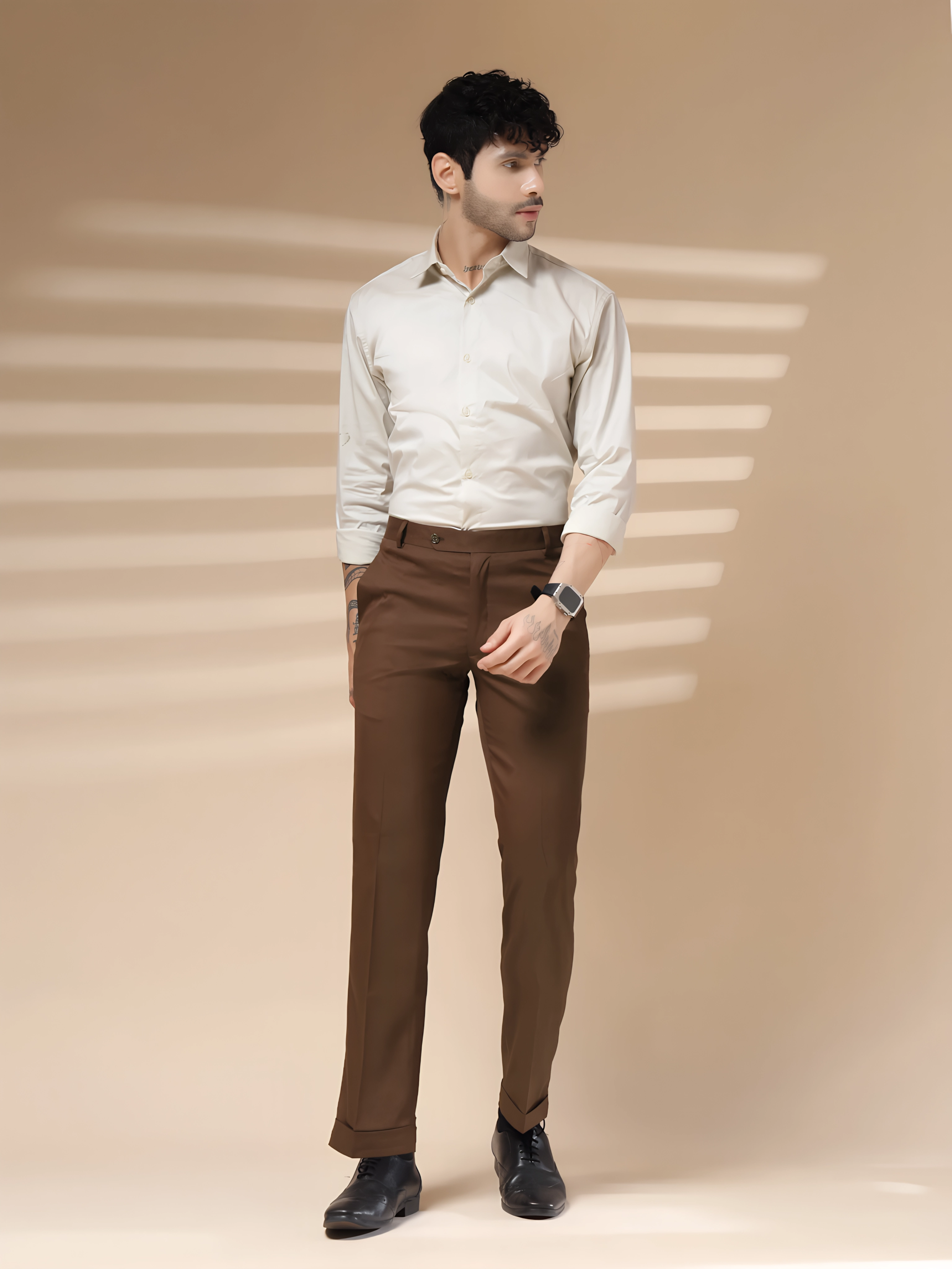 Italian Vega Royal Brown Trouser Slim Fit | ITALIAN VEGA®