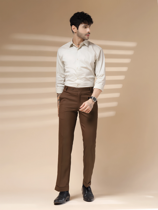 Italian Vega Royal Brown Trouser Slim Fit