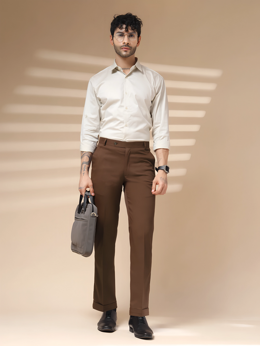Italian Vega Royal Brown Trouser Slim Fit
