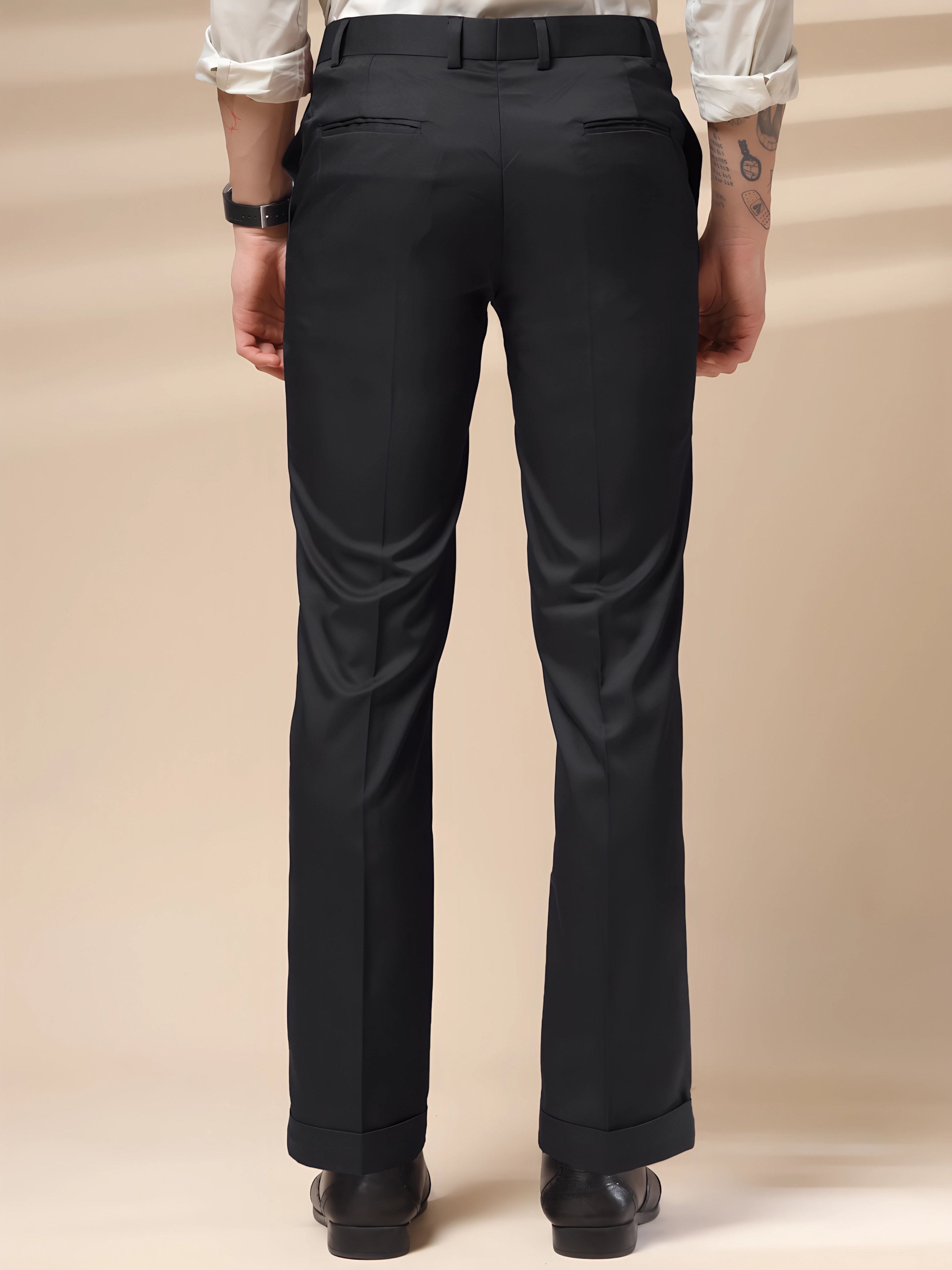 Italian Vega Royal Black Trouser Slim Fit | ITALIAN VEGA®