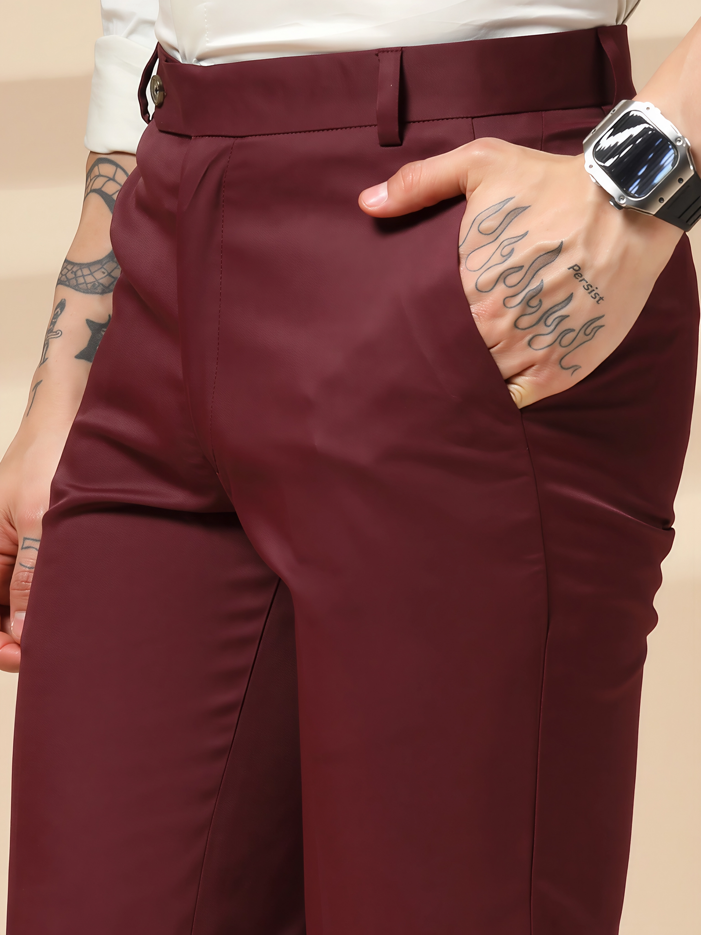 Italian Vega Royal Wine Trouser Slim Fit