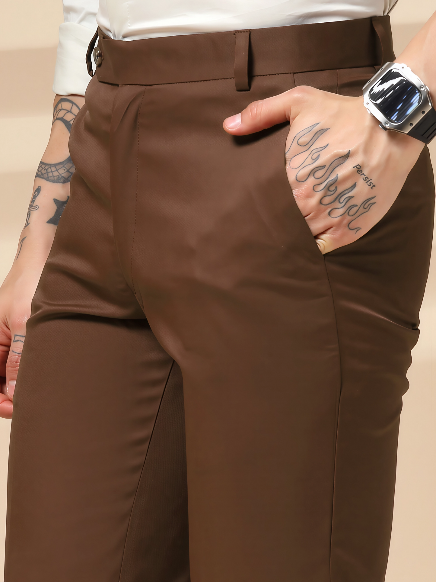 Italian Vega Royal Brown Trouser Slim Fit