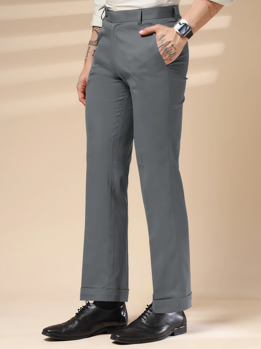 Stone Grey Men Formal Pants by Italian Vega®
