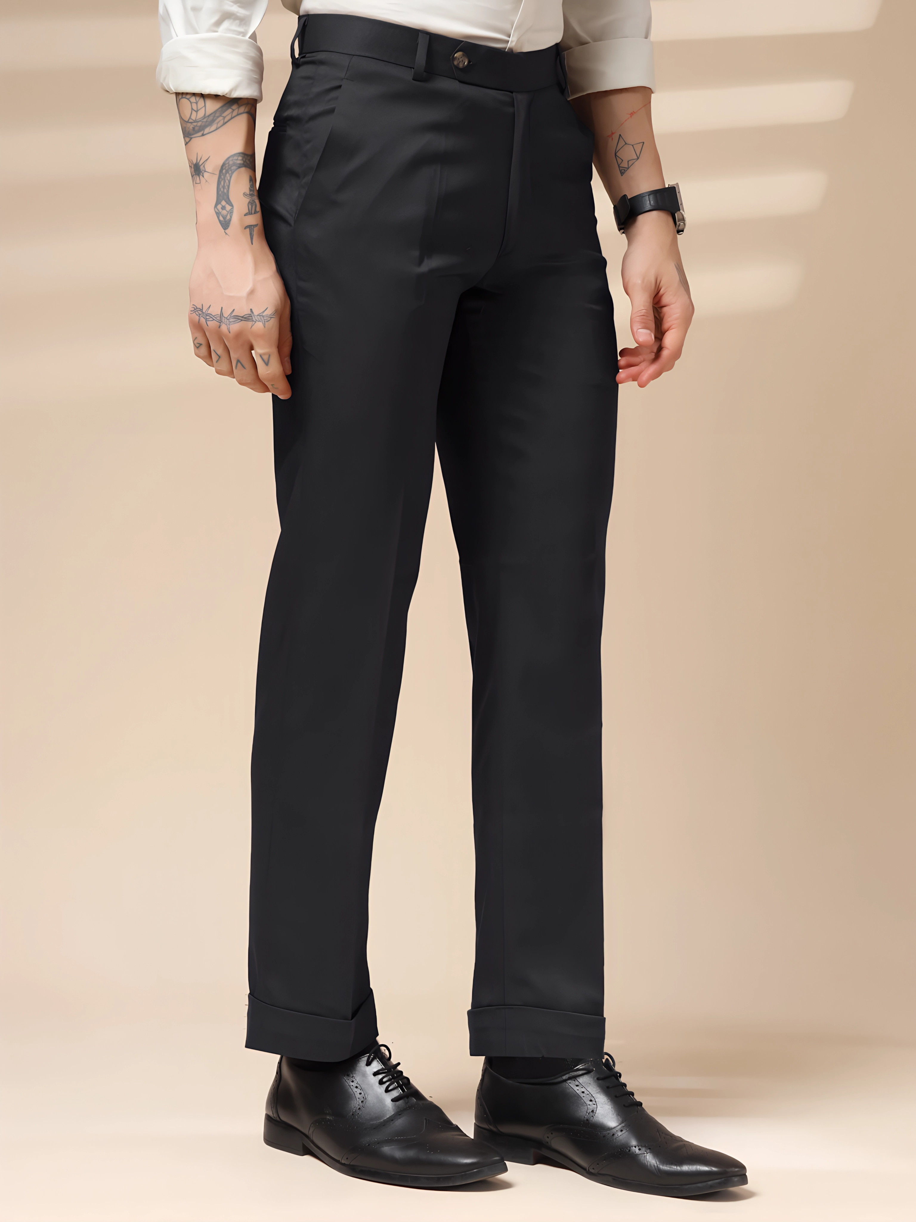 Charcoal Black Men Formal Pants by IALIAN VEGA®