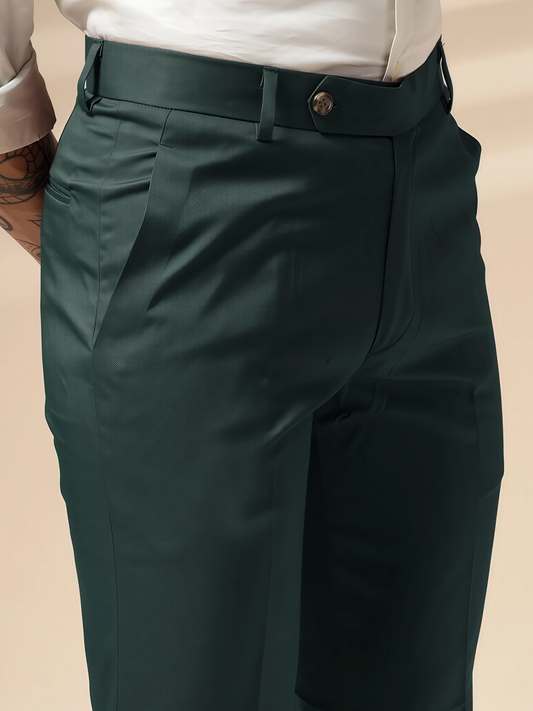 Bottle Green Men Formal Pants by Italian Vega®