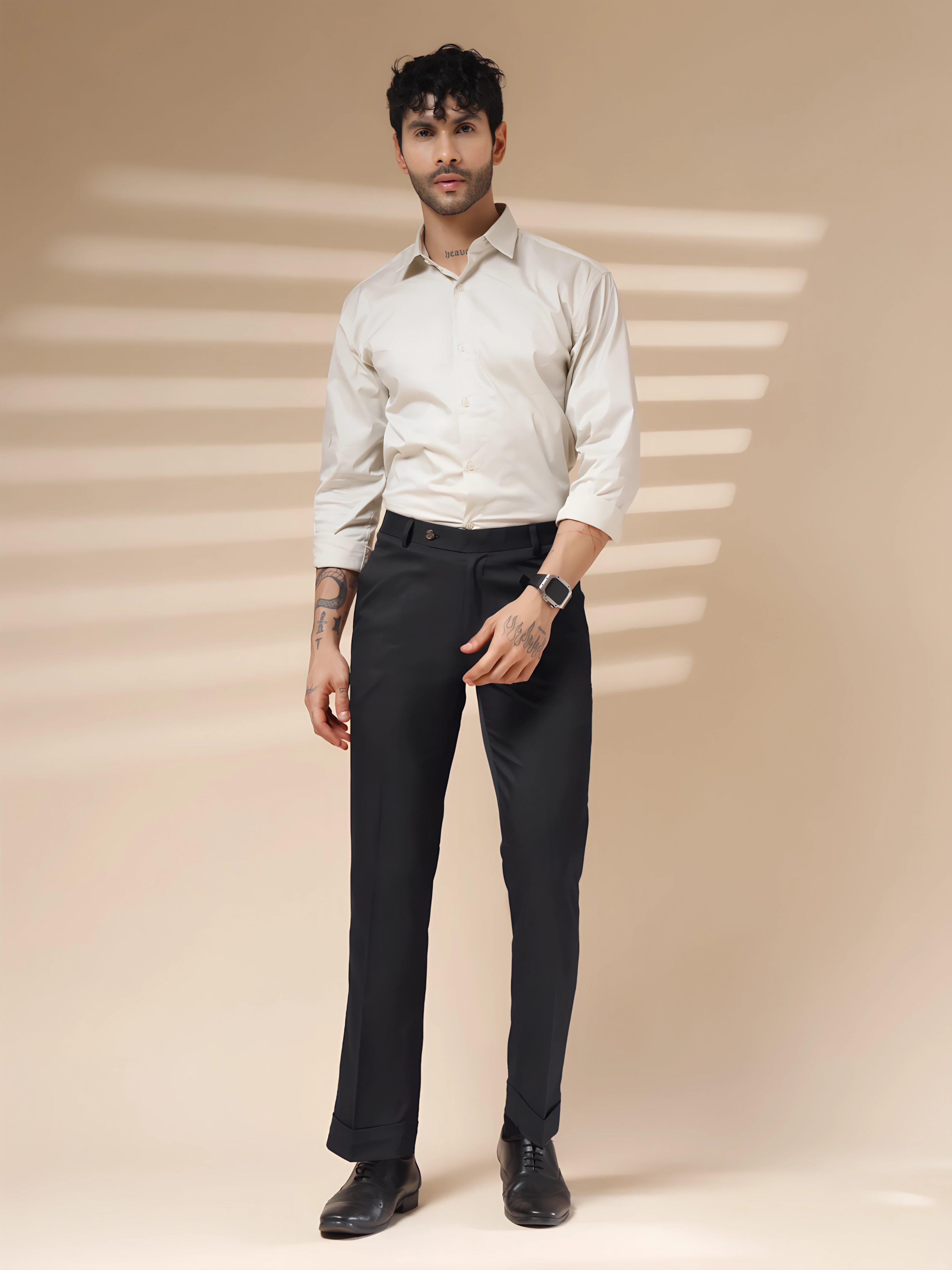 Charcoal Black Men Formal Pants by IALIAN VEGA®